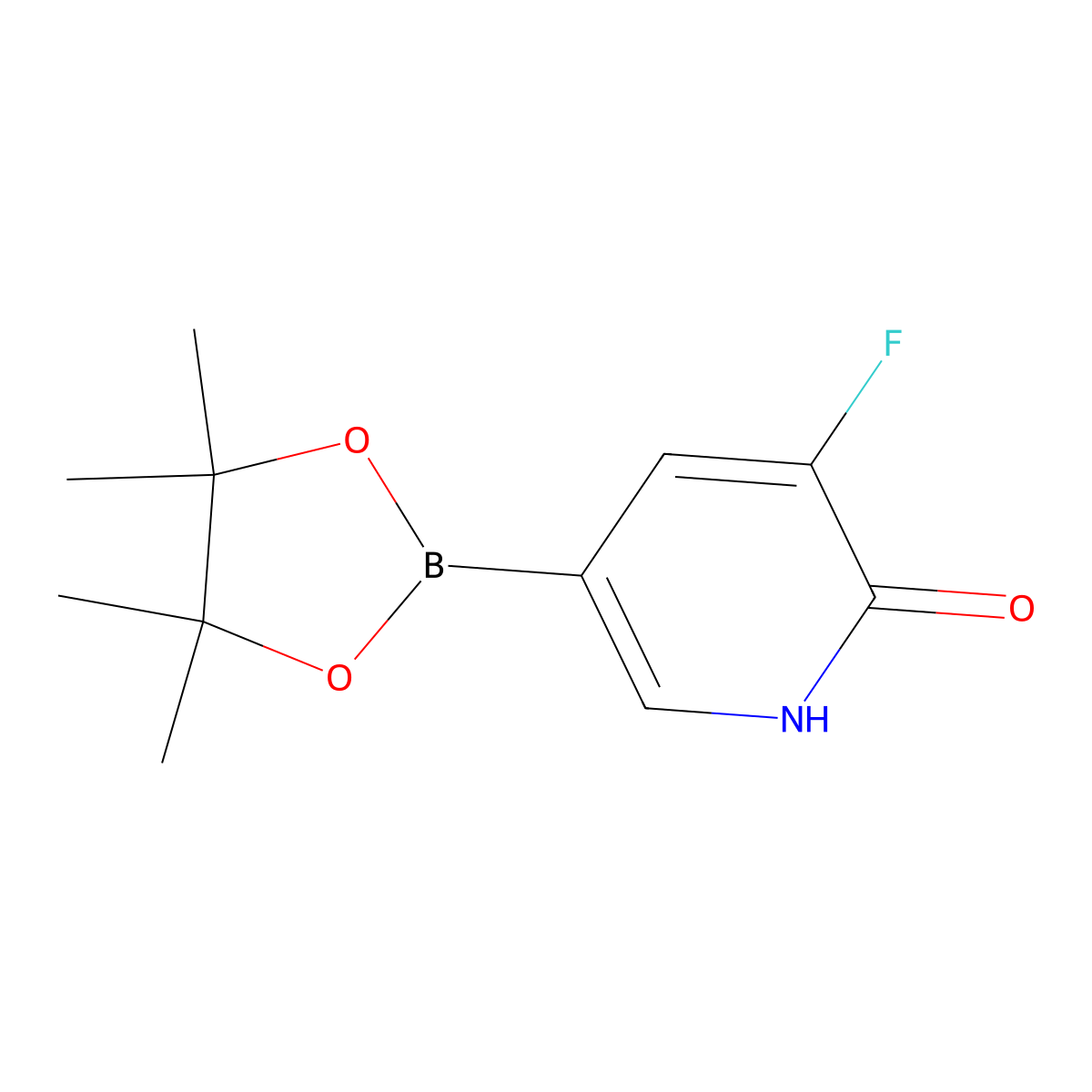 3-Fluoro-5-(4,4,5,5-tetramethyl-1,3,2-dioxaborolan-2-yl)pyridin-2-ol molecular structure, CAS 1333319-76-8