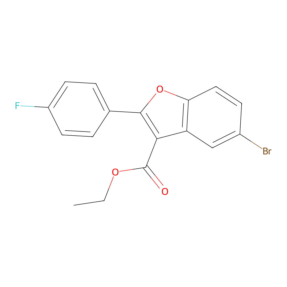 Ethyl 5-bromo-2-(4-fluorophenyl)benzofuran-3-carboxylate molecular structure, CAS 1333340-13-8