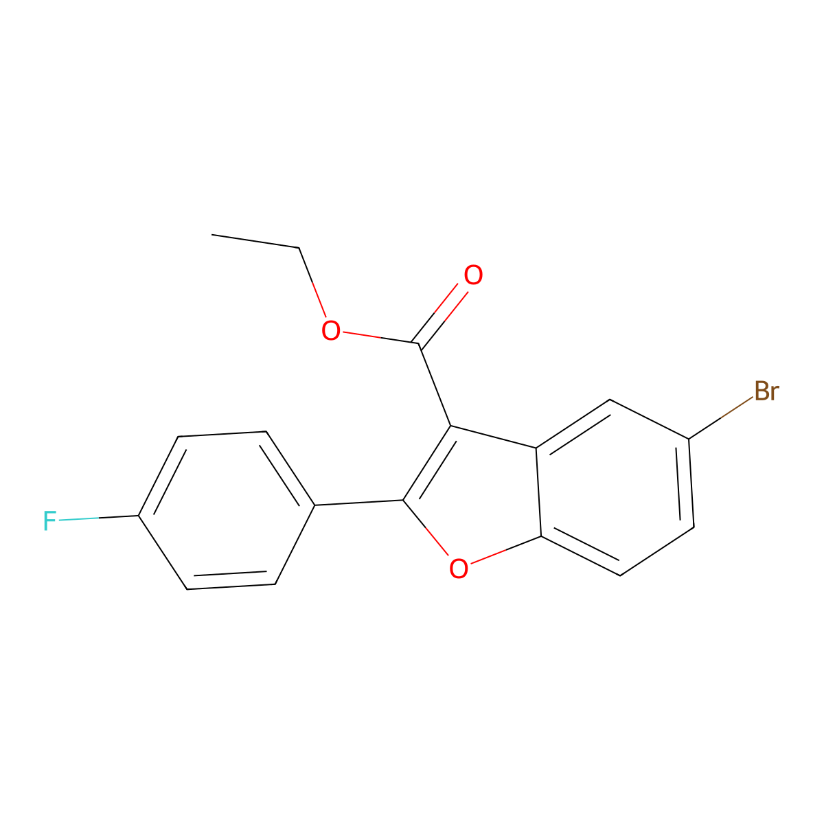 Ethyl 5-bromo-2-(4-fluorophenyl)benzofuran-3-carboxylate molecular structure, CAS 1333340-13-8