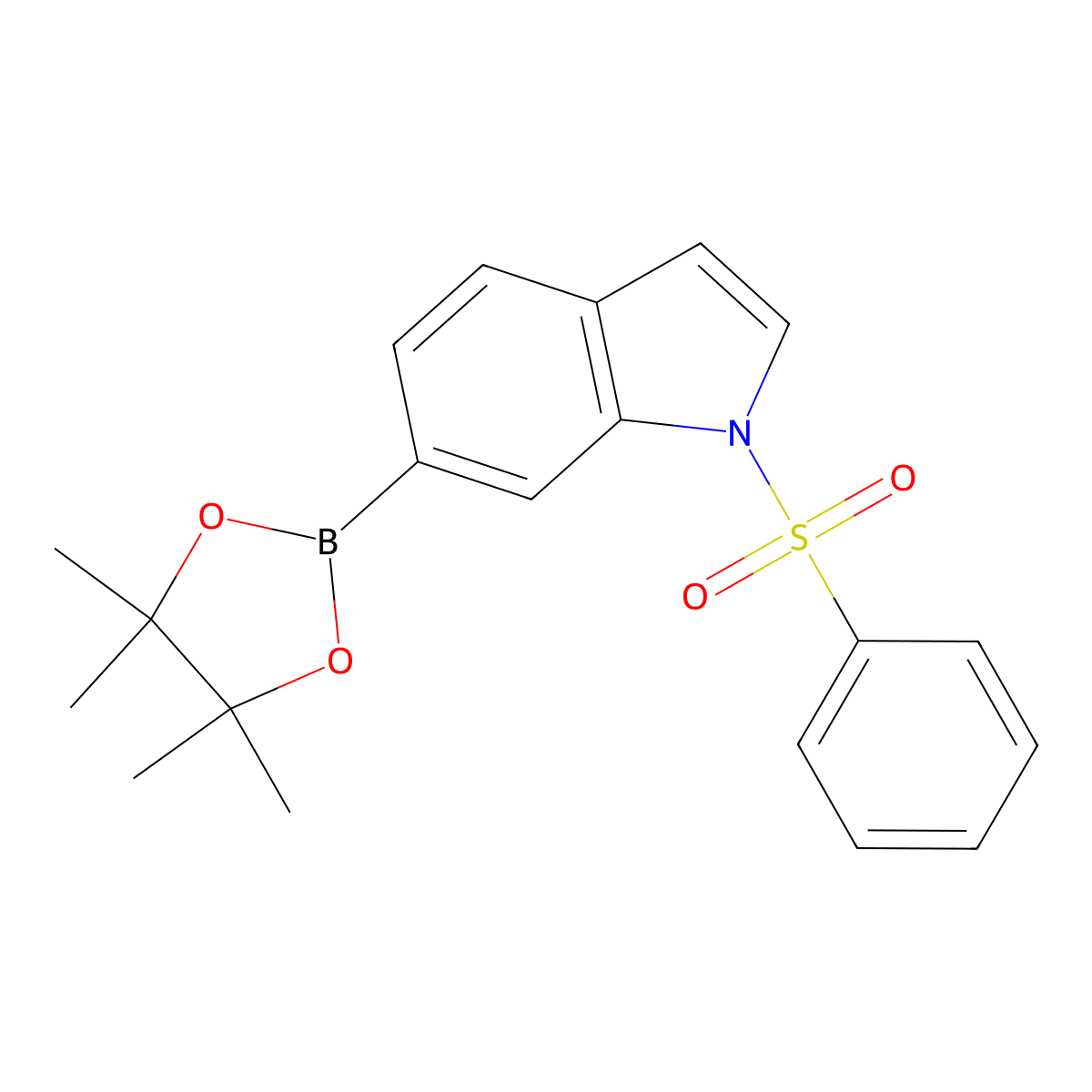 1-(Phenylsulfonyl)-6-(4,4,5,5-tetramethyl-1,3,2-dioxaborolan-2-yl)-1H-indole molecular structure, CAS 1333344-24-3