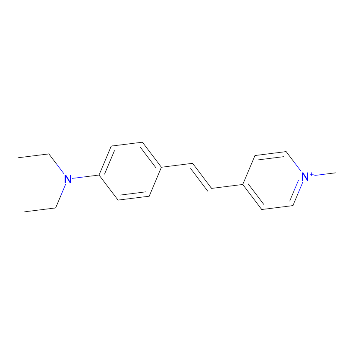 Pyridinium, 4-[2-[4-(diethylamino)phenyl]ethenyl]-1-methyl- molecular structure, CAS 133338-40-6