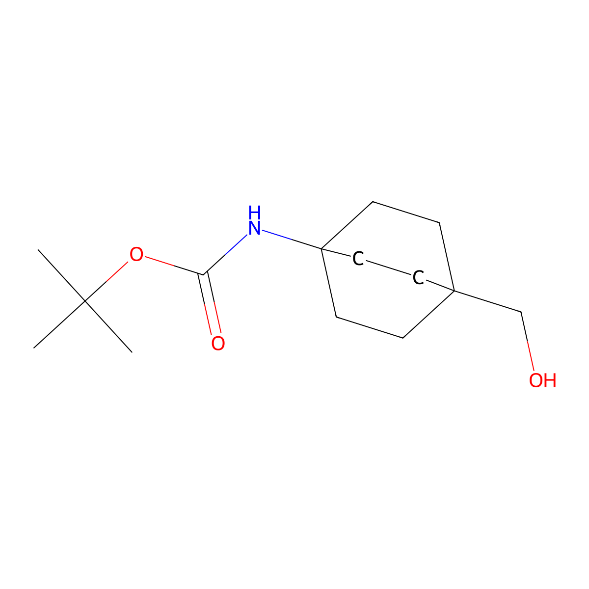 Tert-Butyl (4-(Hydroxymethyl)Bicyclo[2.2.2]Octan-1-Yl)Carbamate molecular structure, CAS 1333384-43-2
