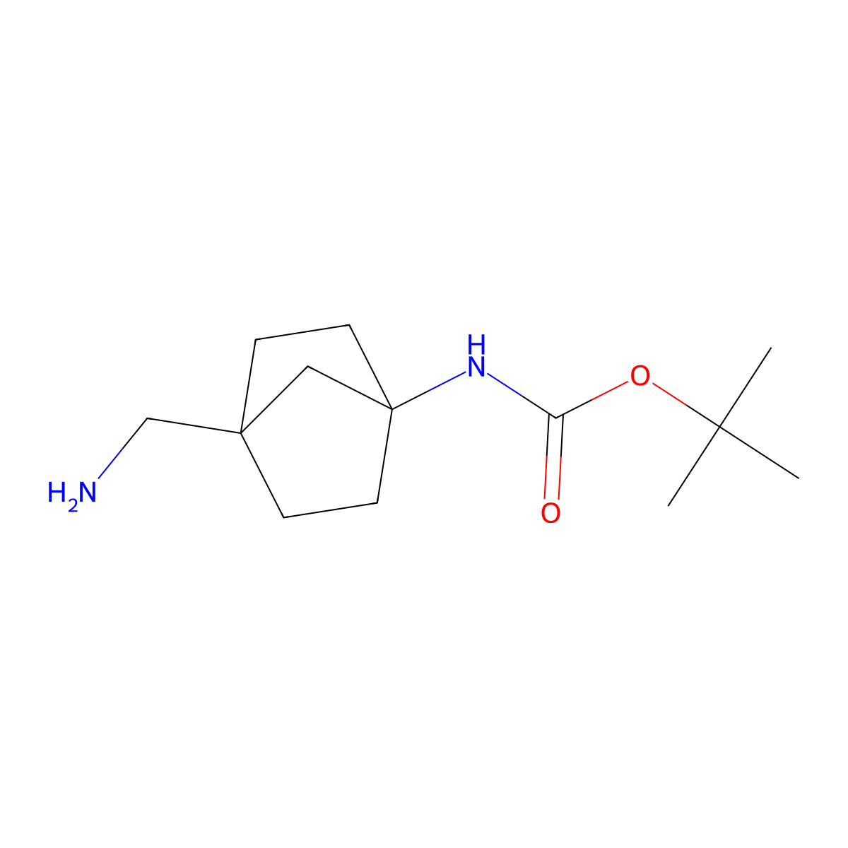 Tert-butyl (4-(aminomethyl)bicyclo[2.2.1]heptan-1-yl)carbamate molecular structure, CAS 1333384-66-9