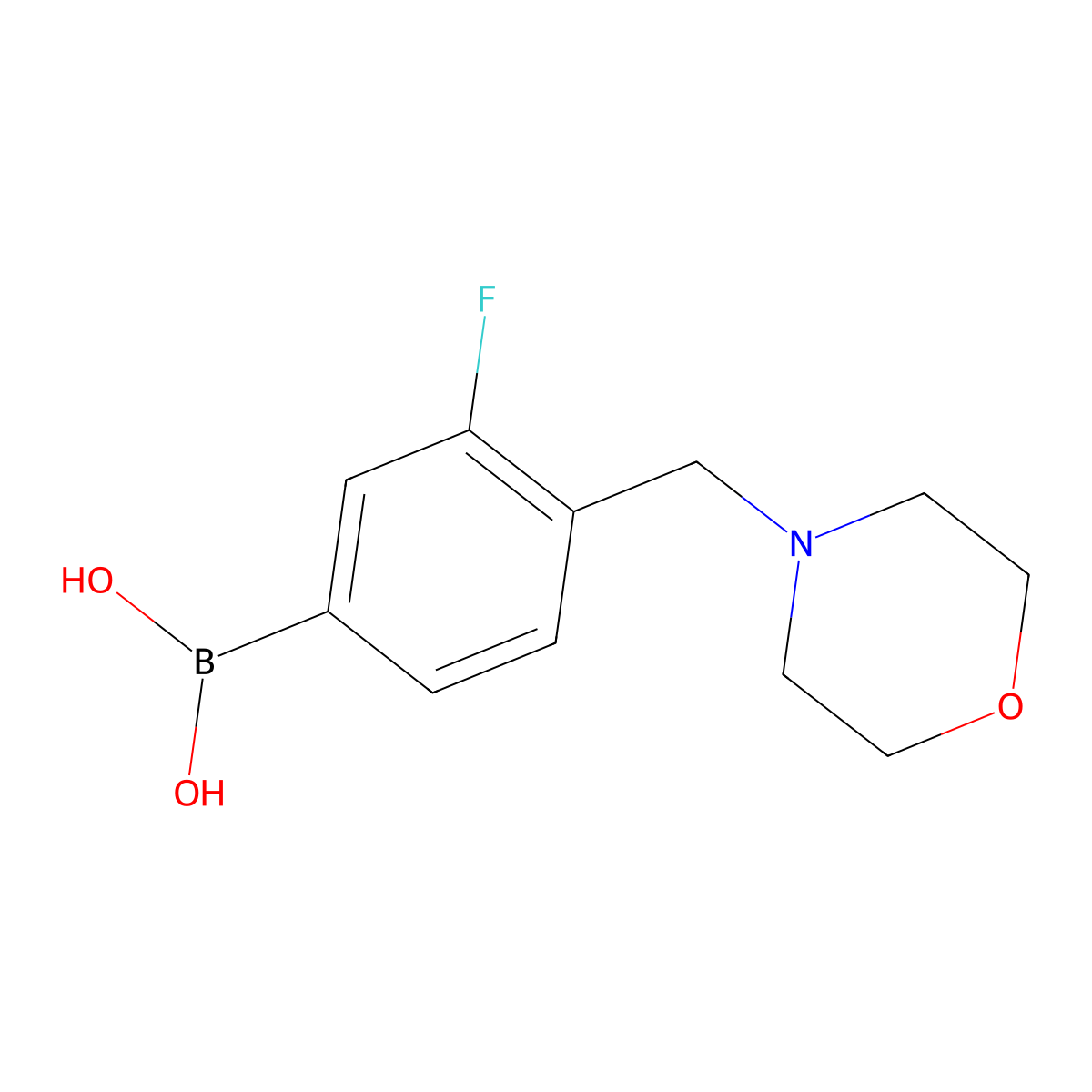 (3-Fluoro-4-(morpholinomethyl)phenyl)boronic acid molecular structure, CAS 1333388-00-3