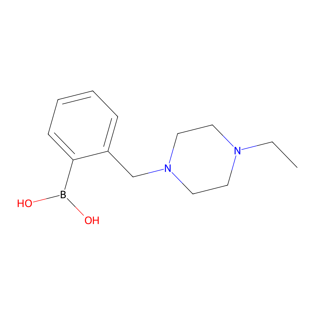 Boronic acid, B-[2-[(4-ethyl-1-piperazinyl)methyl]phenyl]- molecular structure, CAS 1333388-05-8