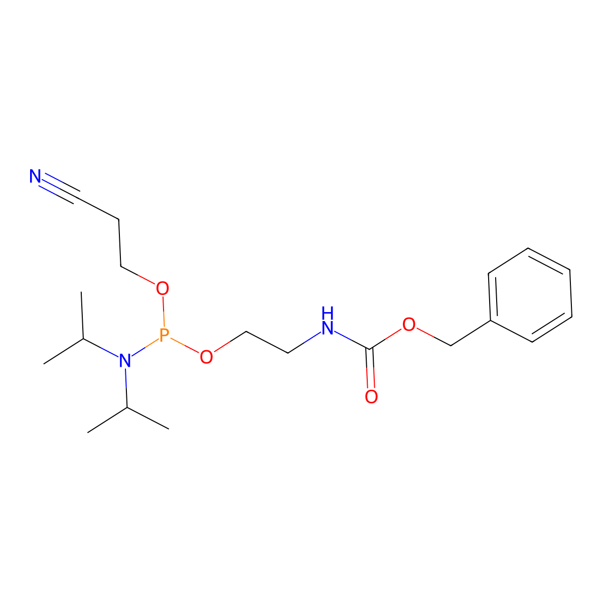 Cbz C2 amine amidite molecular structure, CAS 133339-58-9