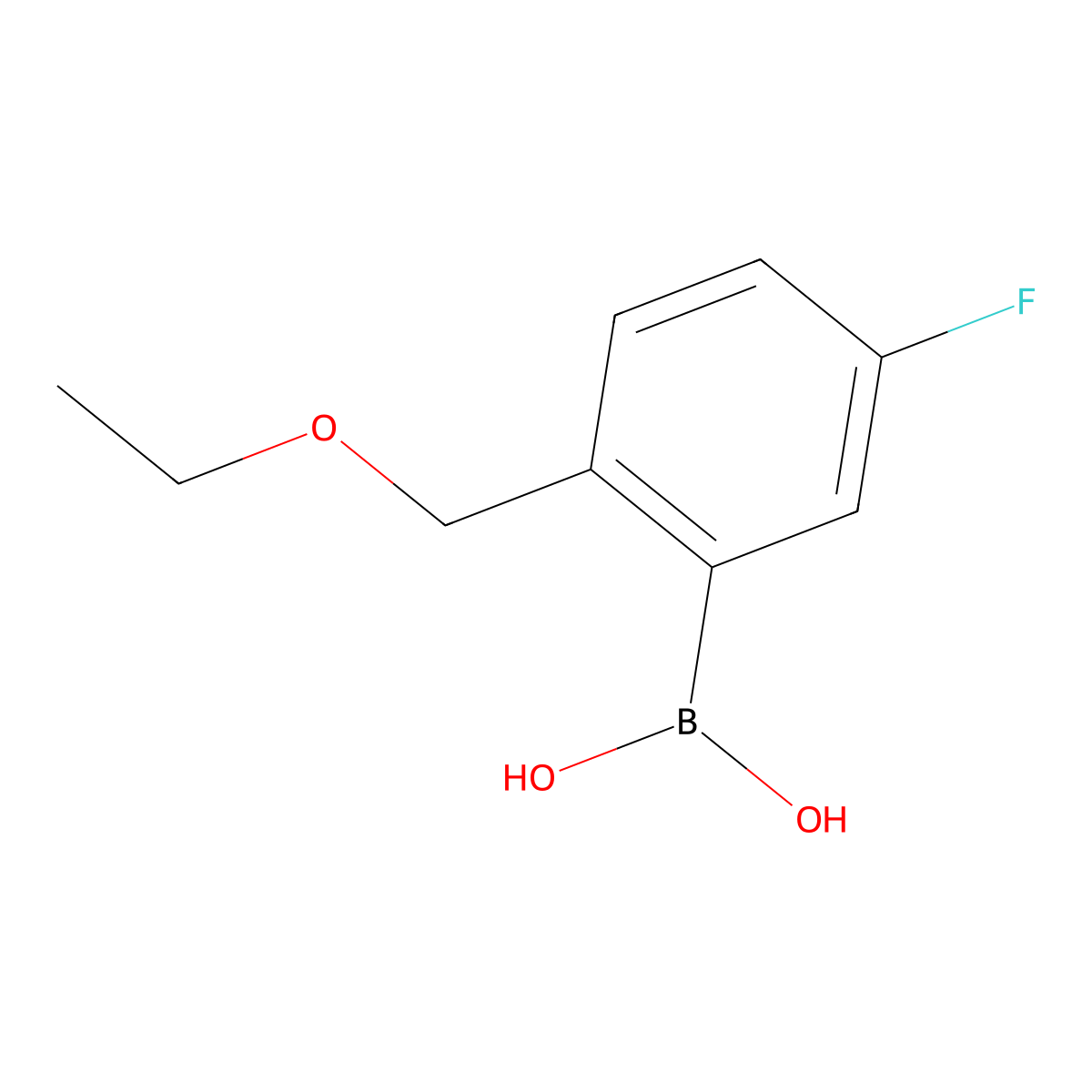 (2-(Ethoxymethyl)-5-fluorophenyl)boronic acid molecular structure, CAS 1333391-62-0