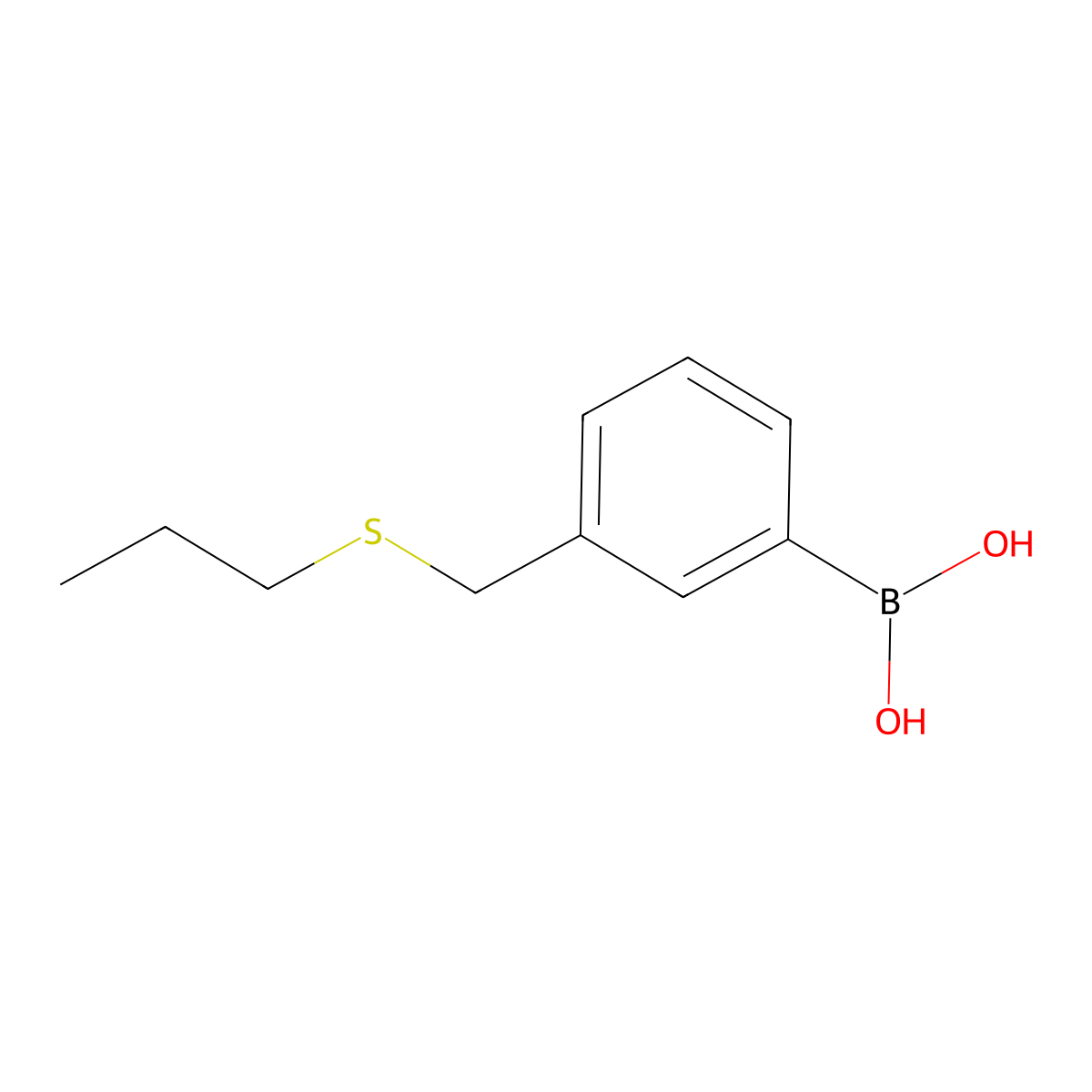 {3-[(Propylsulfanyl)methyl]phenyl}boronic acid molecular structure, CAS 1333393-06-8