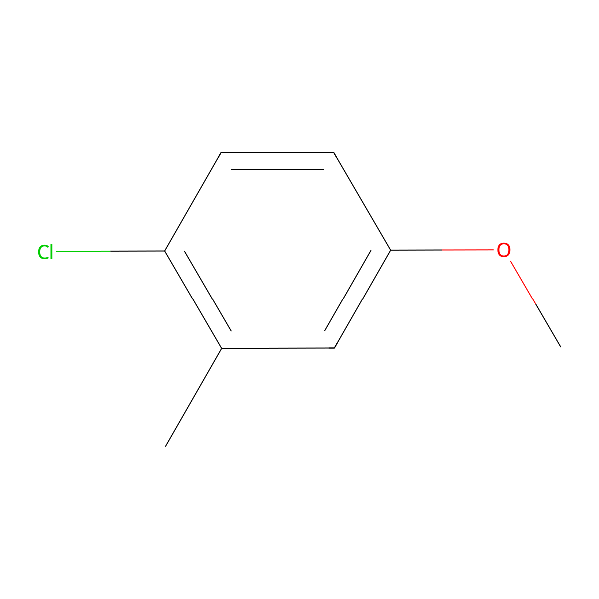 1-Chloro-4-methoxy-2-methylbenzene molecular structure, CAS 13334-71-9