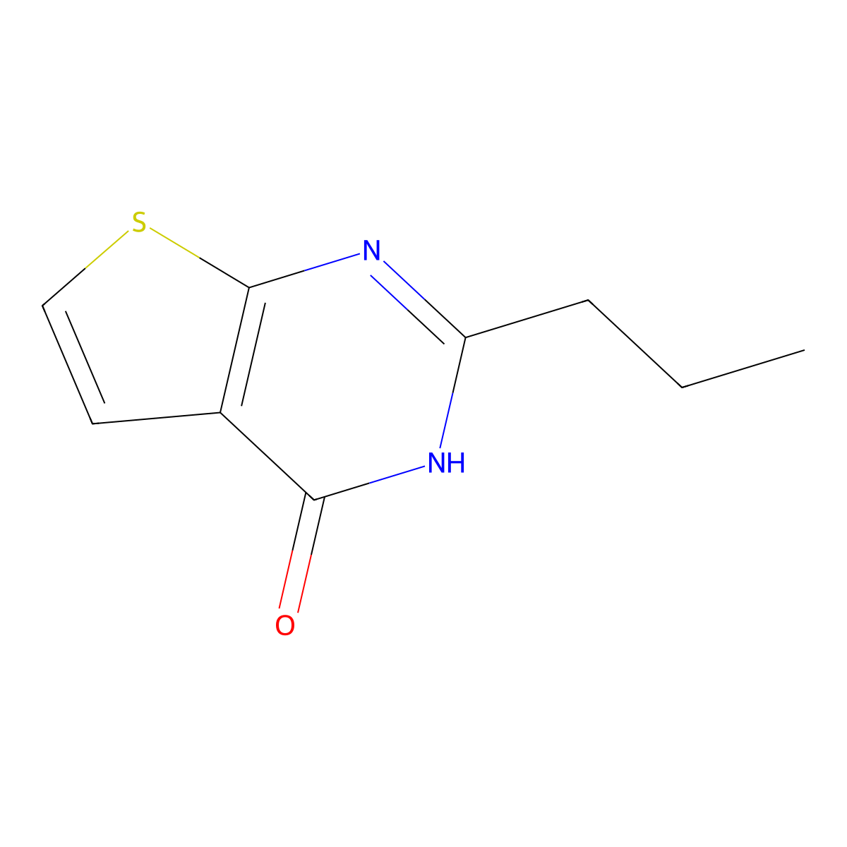 2-propyl-3H,4H-thieno[2,3-d]pyrimidin-4-one molecular structure, CAS 1333405-35-8