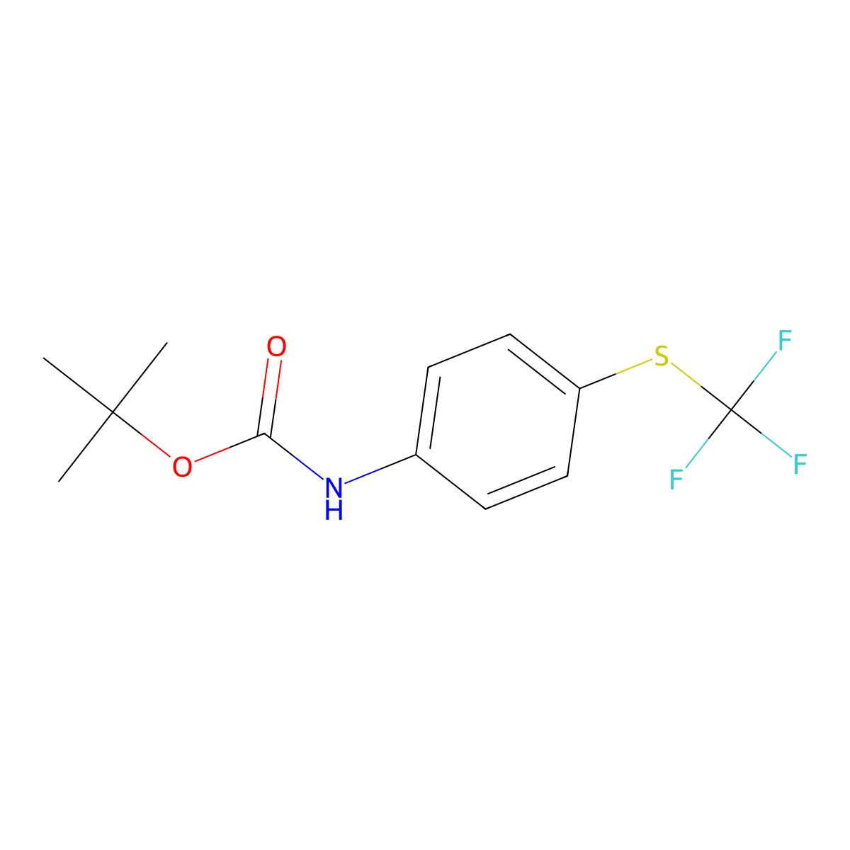 4-(Trifluoromethylthio)phenylcarbamic acid tert-butyl ester molecular structure, CAS 1333415-86-3