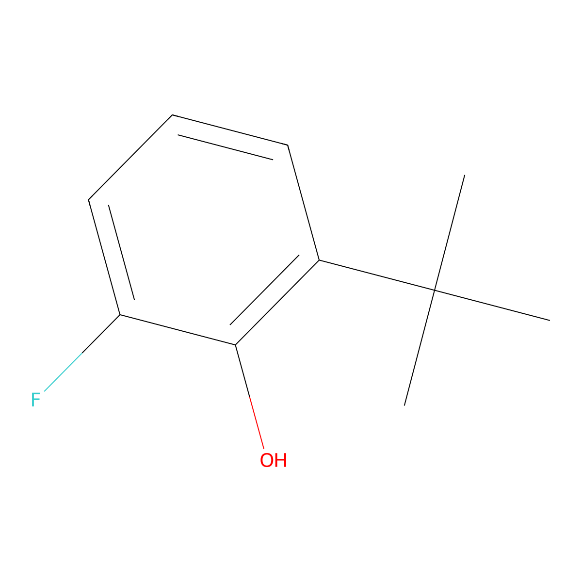 2-Tert-butyl-6-fluorophenol molecular structure, CAS 133342-43-5