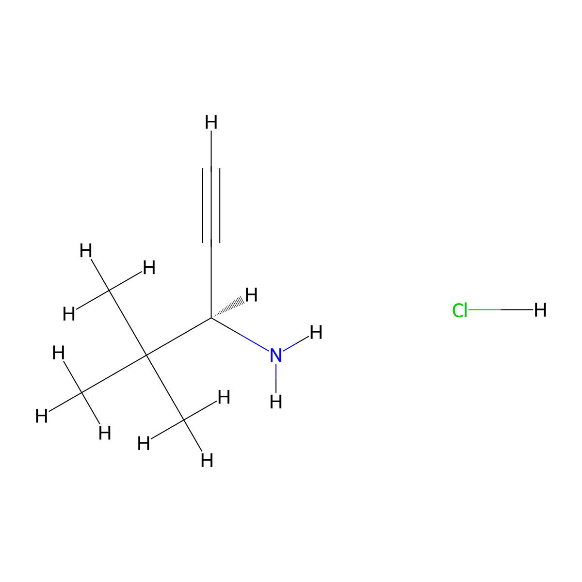 (3S)-4,4-dimethylpent-1-yn-3-amine hydrochloride molecular structure, CAS 1333427-21-6