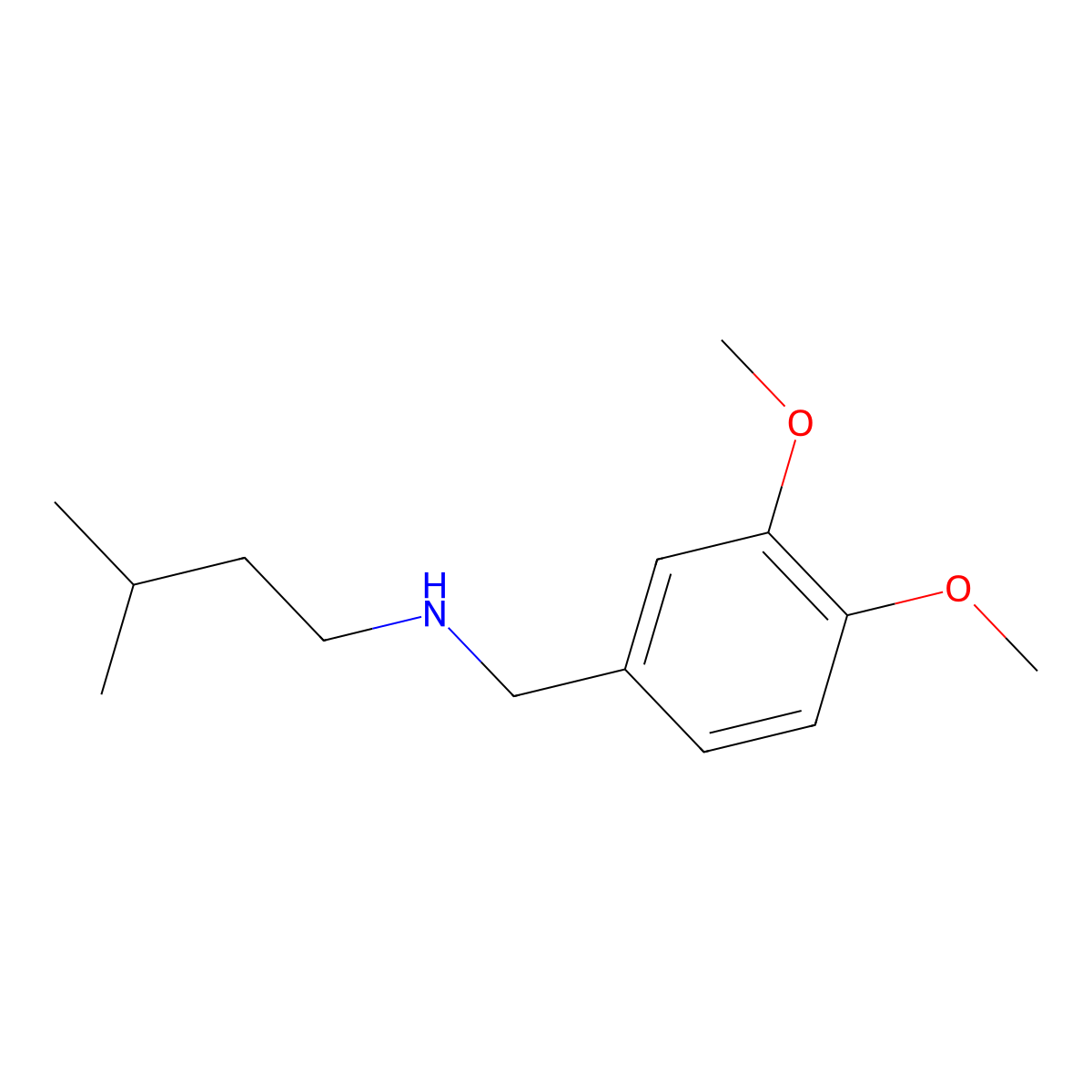 N-(3,4-dimethoxybenzyl)-N-isopentylamine molecular structure, CAS 133344-80-6