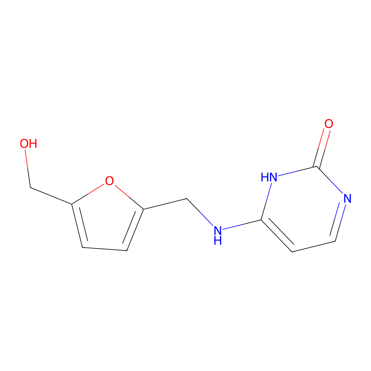 4-(((5-(hydroxymethyl)furan-2-yl)methyl)amino)pyrimidin-2(1H)-one molecular structure, CAS 1333466-51-5