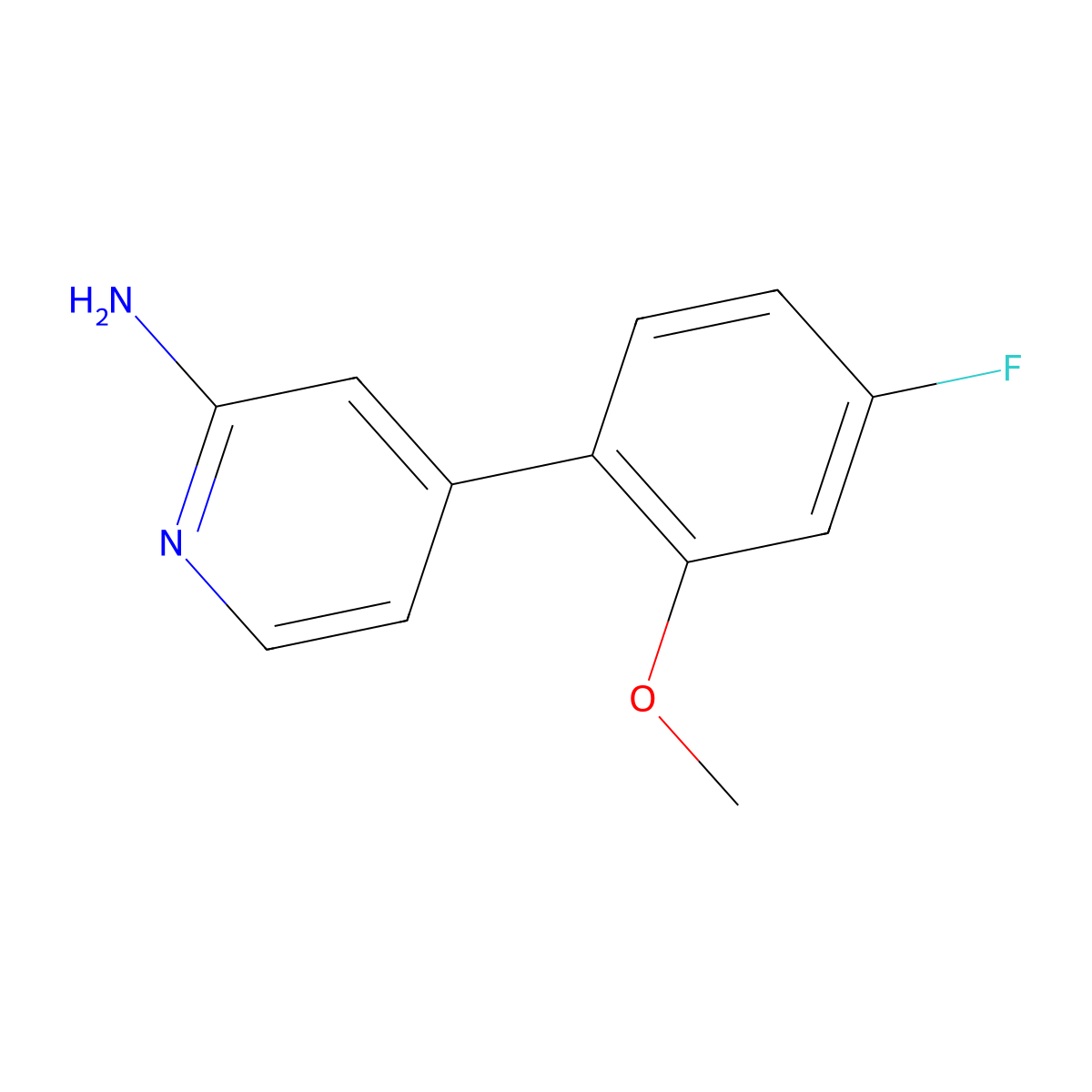 4-(4-Fluoro-2-methoxyphenyl)pyridin-2-amine molecular structure, CAS 1333468-53-3