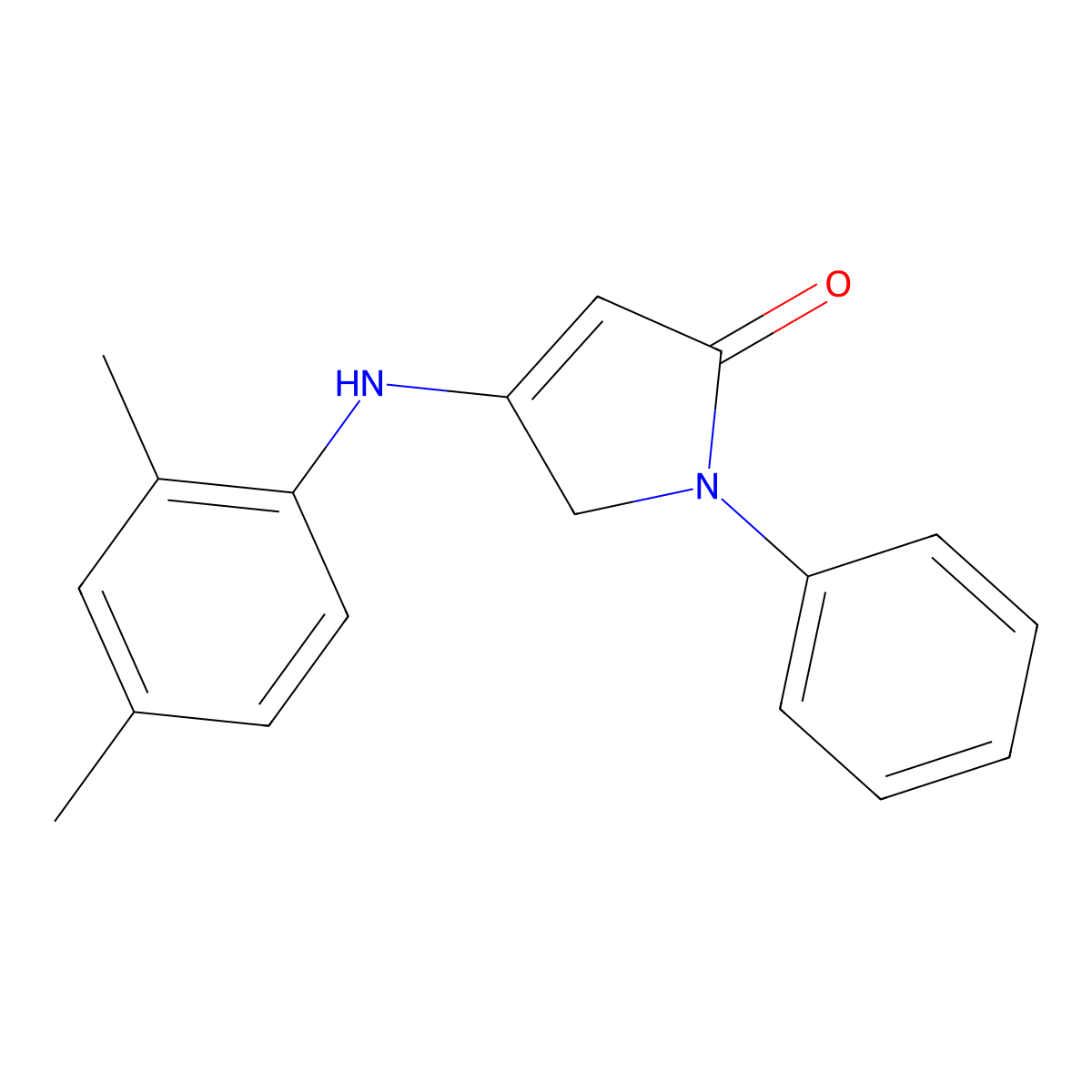 4-((2,4-dimethylphenyl)amino)-1-phenyl-1H-pyrrol-2(5H)-one molecular structure, CAS 1333469-46-7