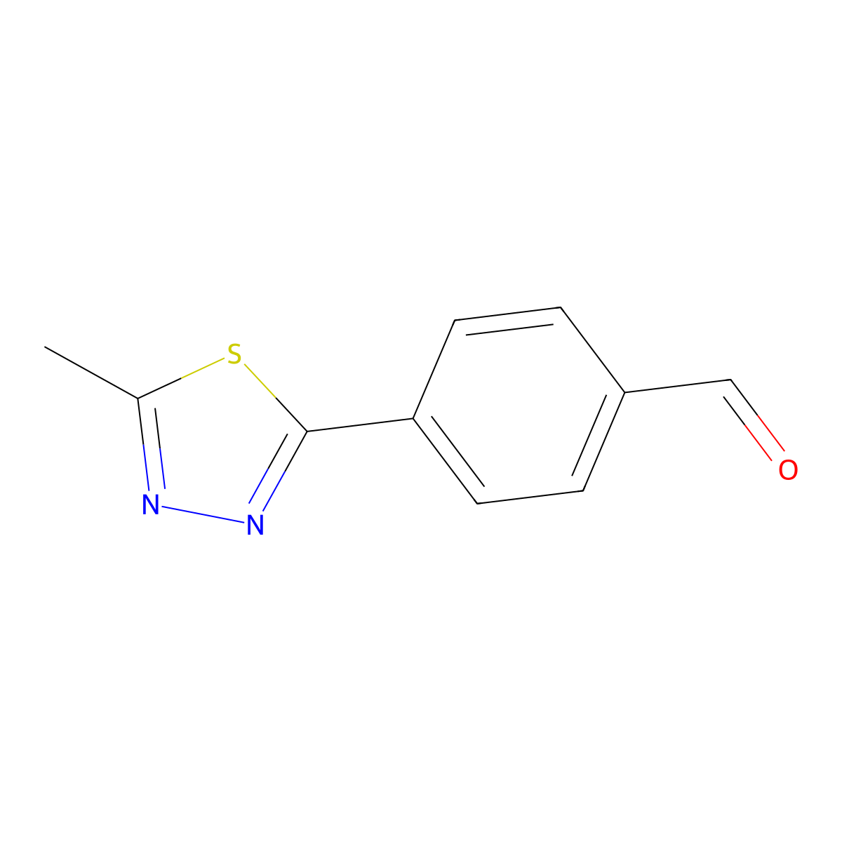 4-(5-Methyl-1,3,4-thiadiazol-2-yl)benzaldehyde molecular structure, CAS 1333472-89-1