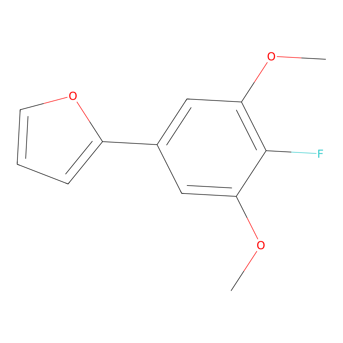2-(4-Fluoro-3,5-dimethoxyphenyl)furan molecular structure, CAS 1333473-13-4