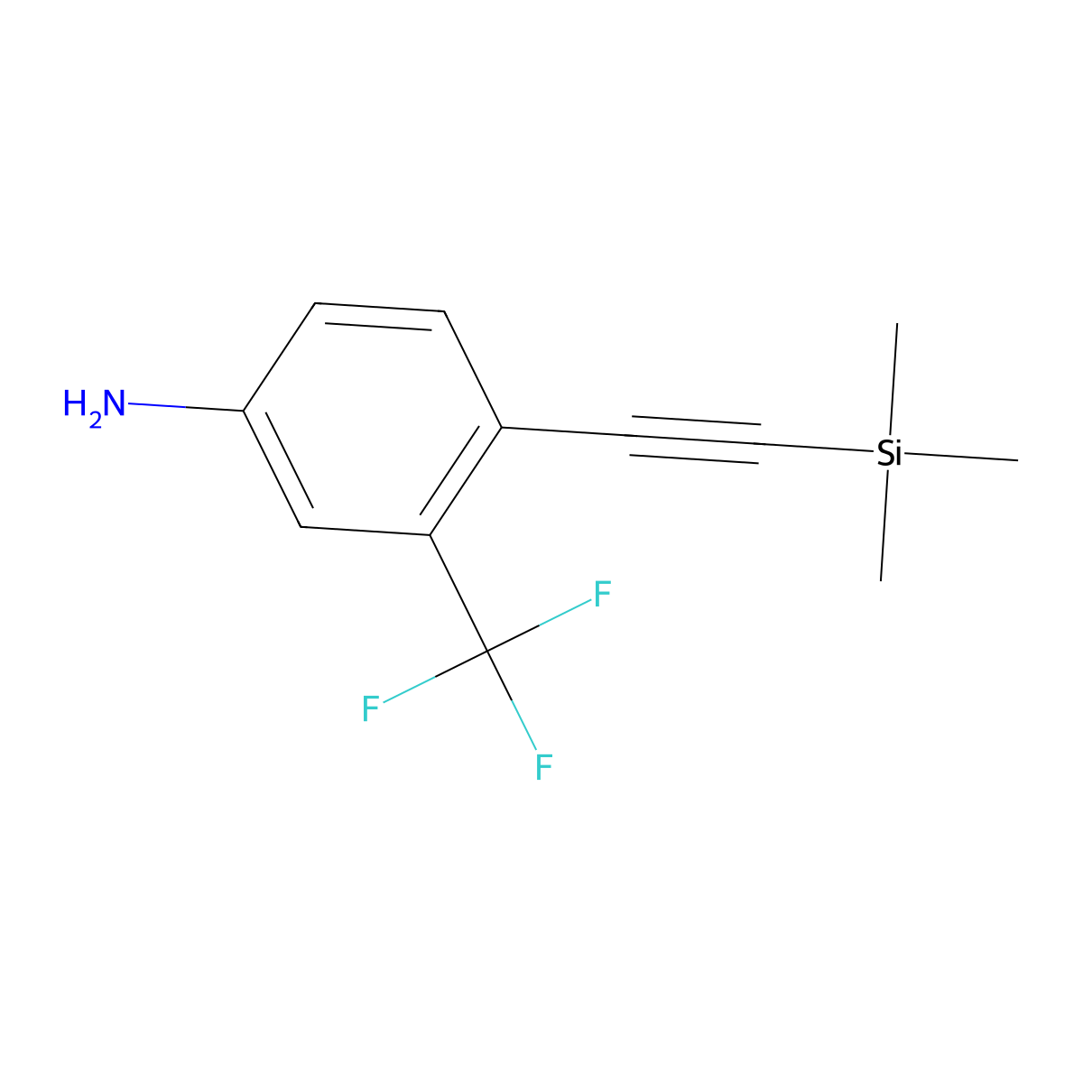 3-(Trifluoromethyl)-4-((trimethylsilyl)ethynyl)aniline molecular structure, CAS 1333489-06-7
