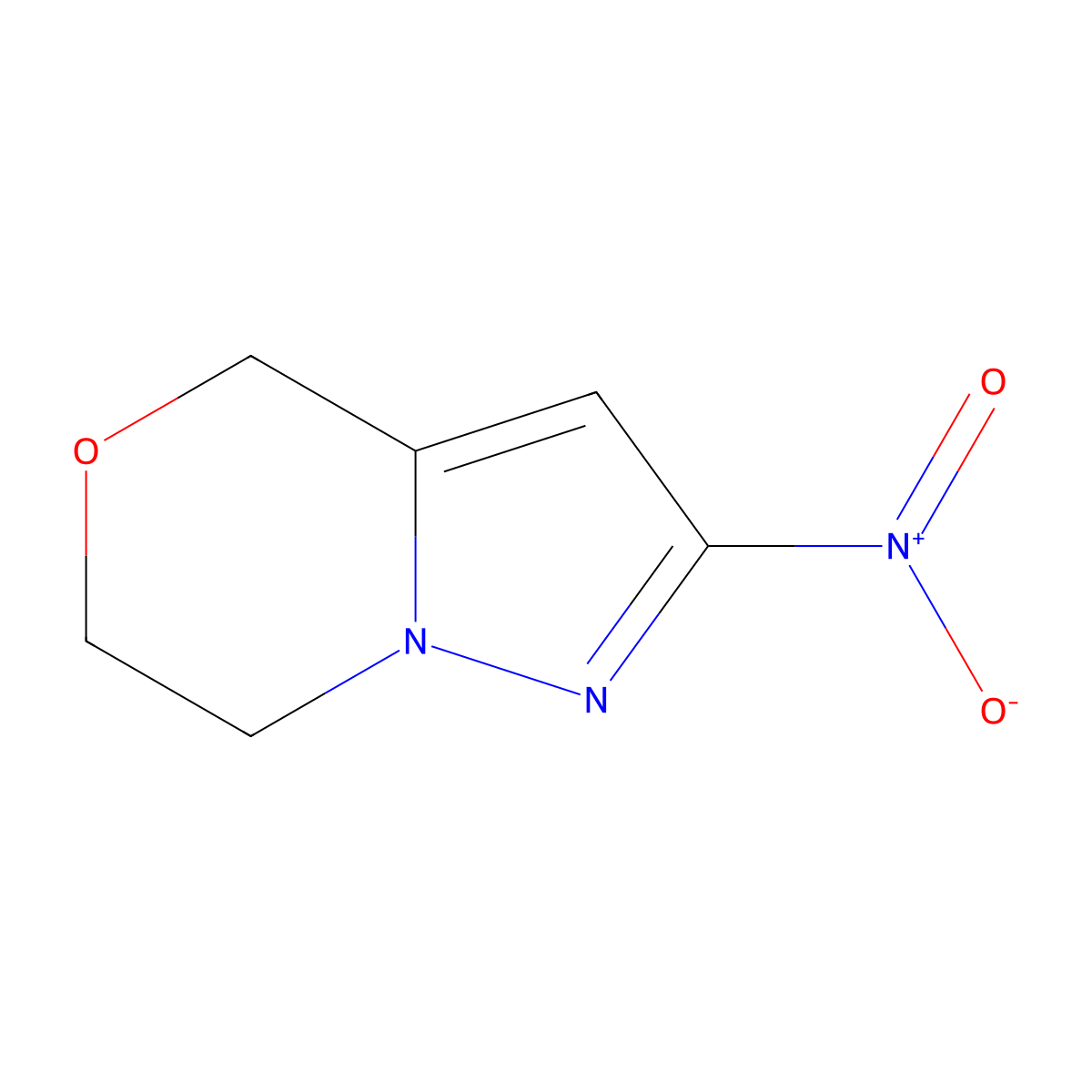 2-nitro-6,7-dihydro-4H-pyrazolo[5,1-c][1,4]oxazine molecular structure, CAS 1333508-92-1