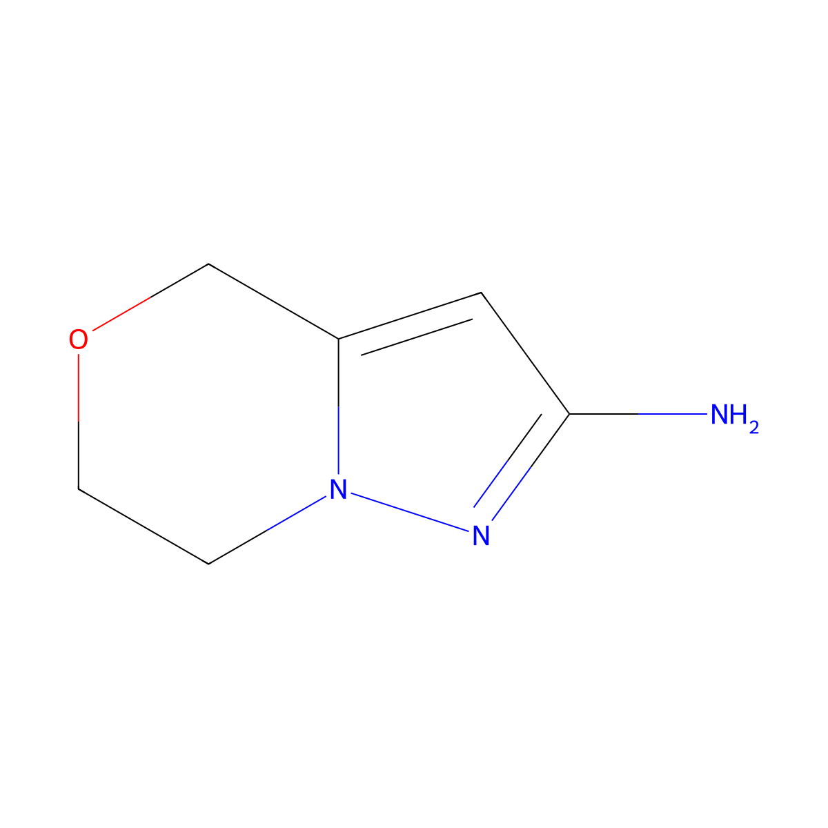 6,7-dihydro-4H-pyrazolo(5,1-c)(1,4)oxazin-2-amine molecular structure, CAS 1333508-93-2