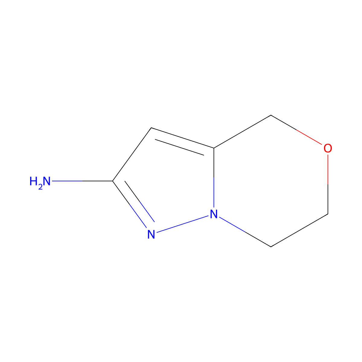 6,7-dihydro-4H-pyrazolo(5,1-c)(1,4)oxazin-2-amine molecular structure, CAS 1333508-93-2