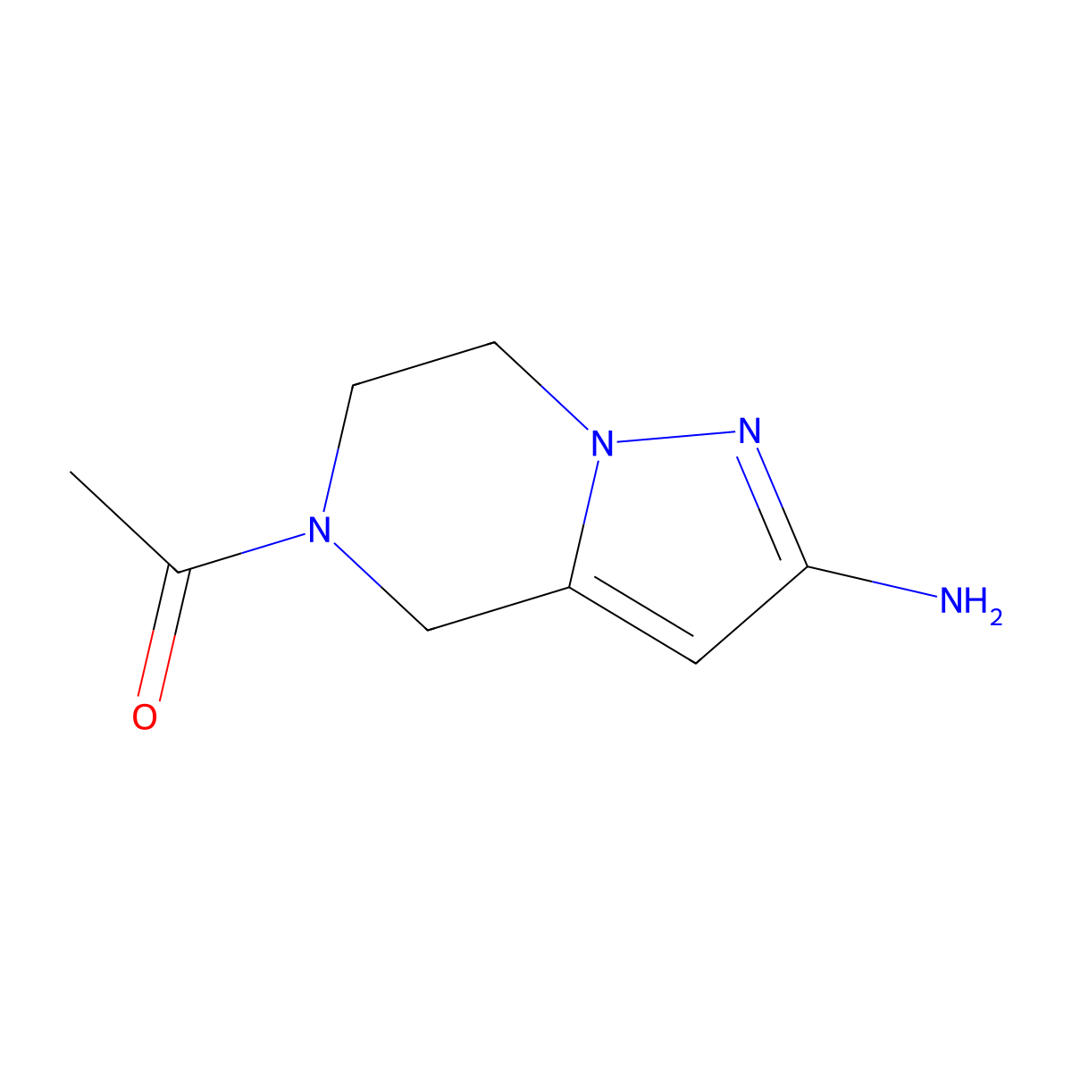 1-(2-amino-6,7-dihydropyrazolo[1,5-a]pyrazin-5(4H)-yl)ethanone molecular structure, CAS 1333508-99-8