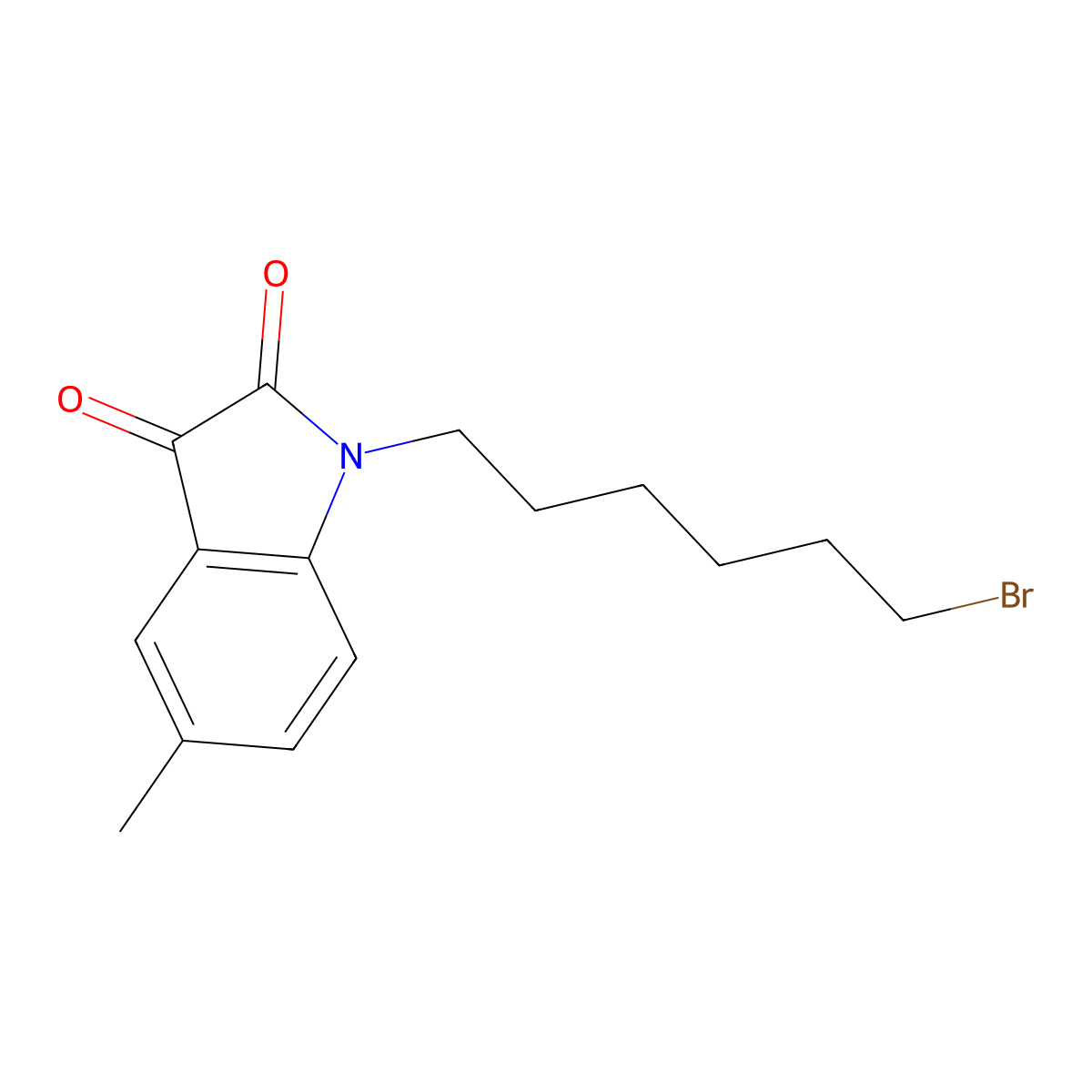 1-(6-Bromohexyl)-5-methyl-1H-indole-2,3-dione molecular structure, CAS 1333514-63-8