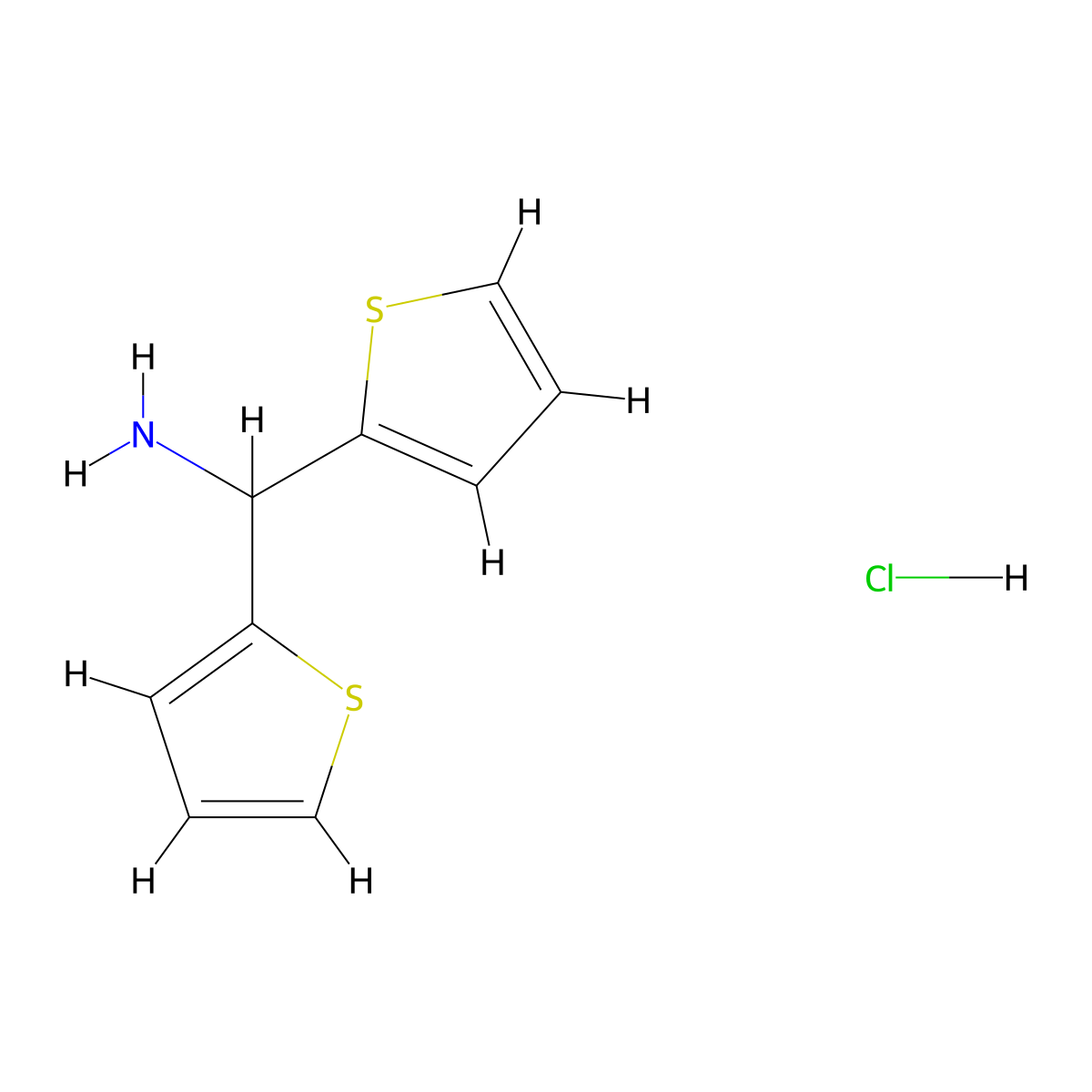 Bis(thiophen-2-yl)methanamine hydrochloride molecular structure, CAS 1333517-58-0