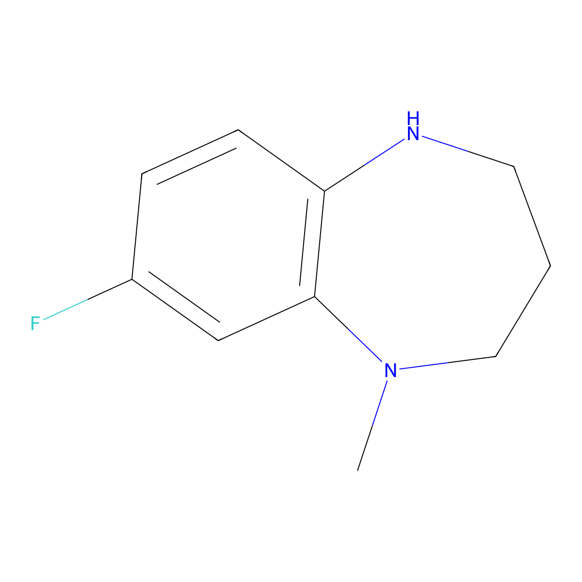 8-fluoro-1-methyl-2,3,4,5-tetrahydro-1H-1,5-benzodiazepine molecular structure, CAS 1333529-46-6