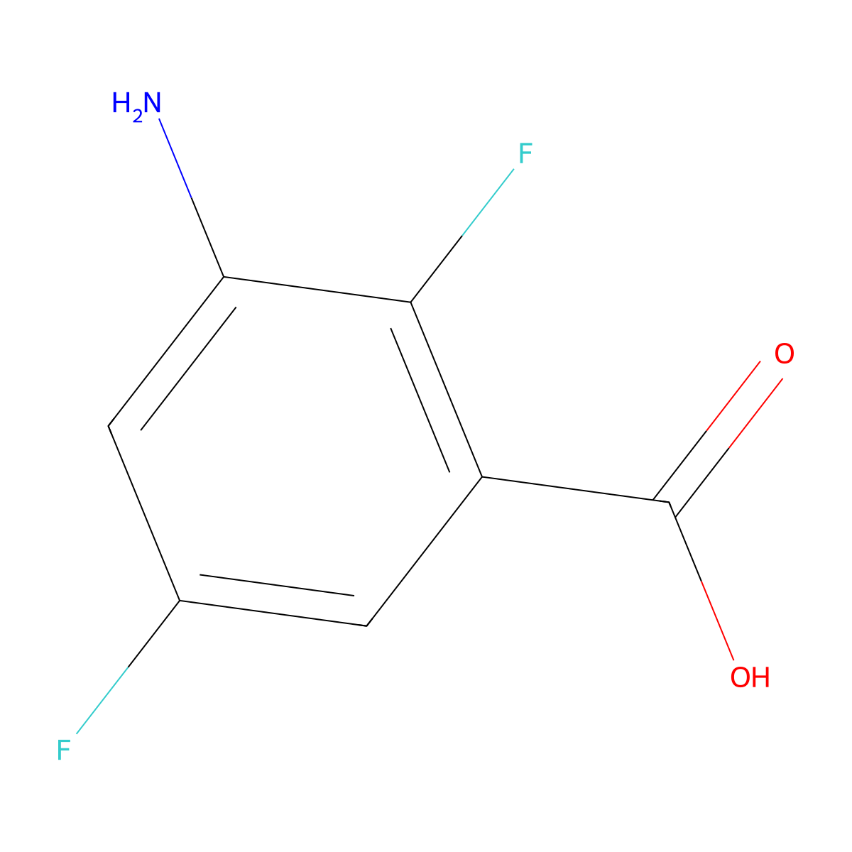 3-Amino-2,5-difluorobenzoic acid molecular structure, CAS 1333537-82-8