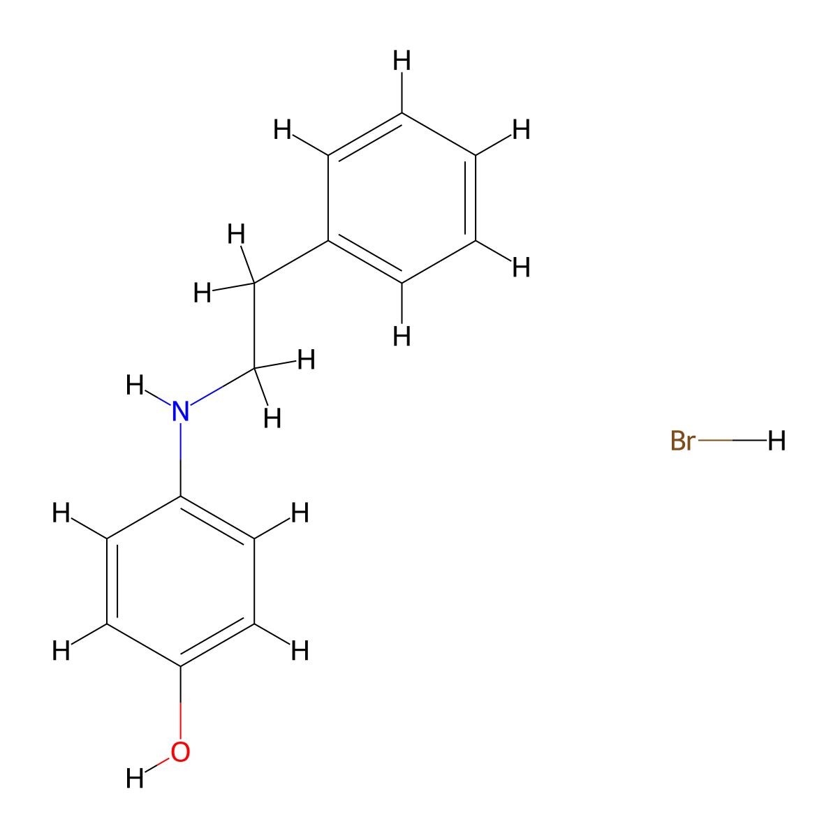 4-[(2-Phenylethyl)amino]phenol hydrobromide molecular structure, CAS 1333540-43-4