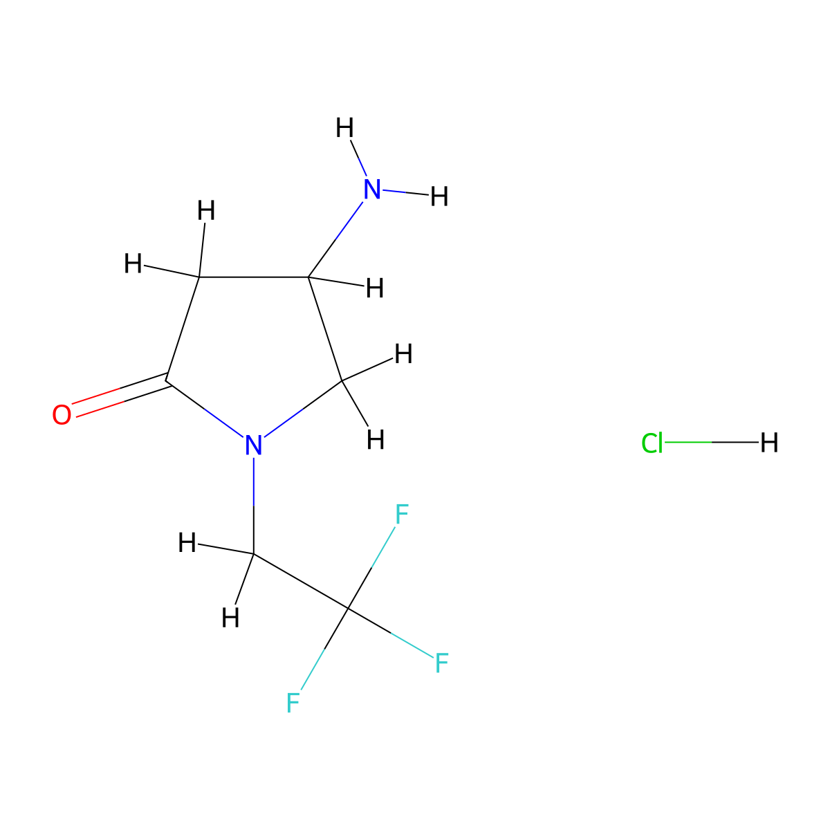 4-Amino-1-(2,2,2-trifluoroethyl)pyrrolidin-2-one hydrochloride molecular structure, CAS 1333541-65-3