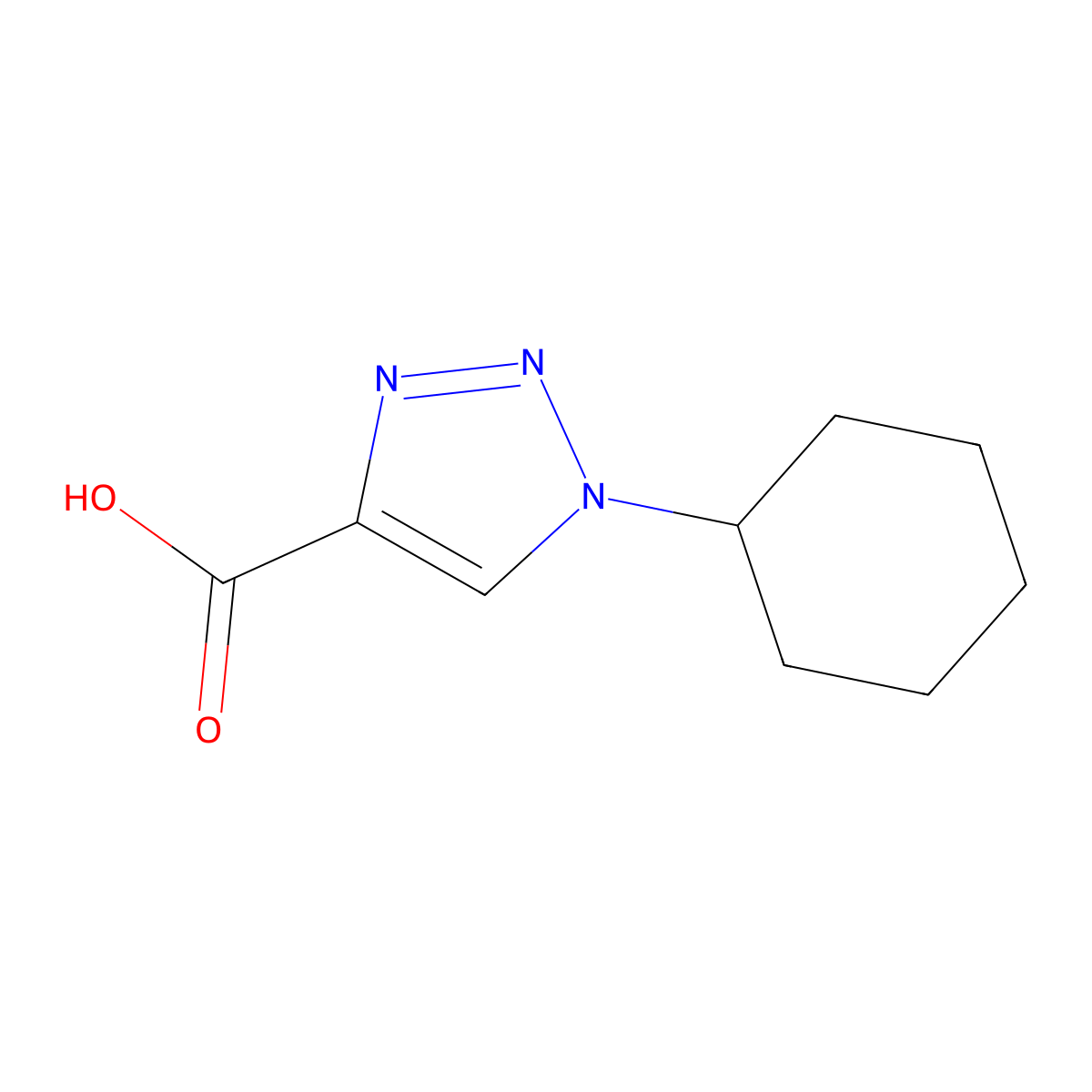 1-cyclohexyl-1H-1,2,3-triazole-4-carboxylic acid molecular structure, CAS 1333542-85-0