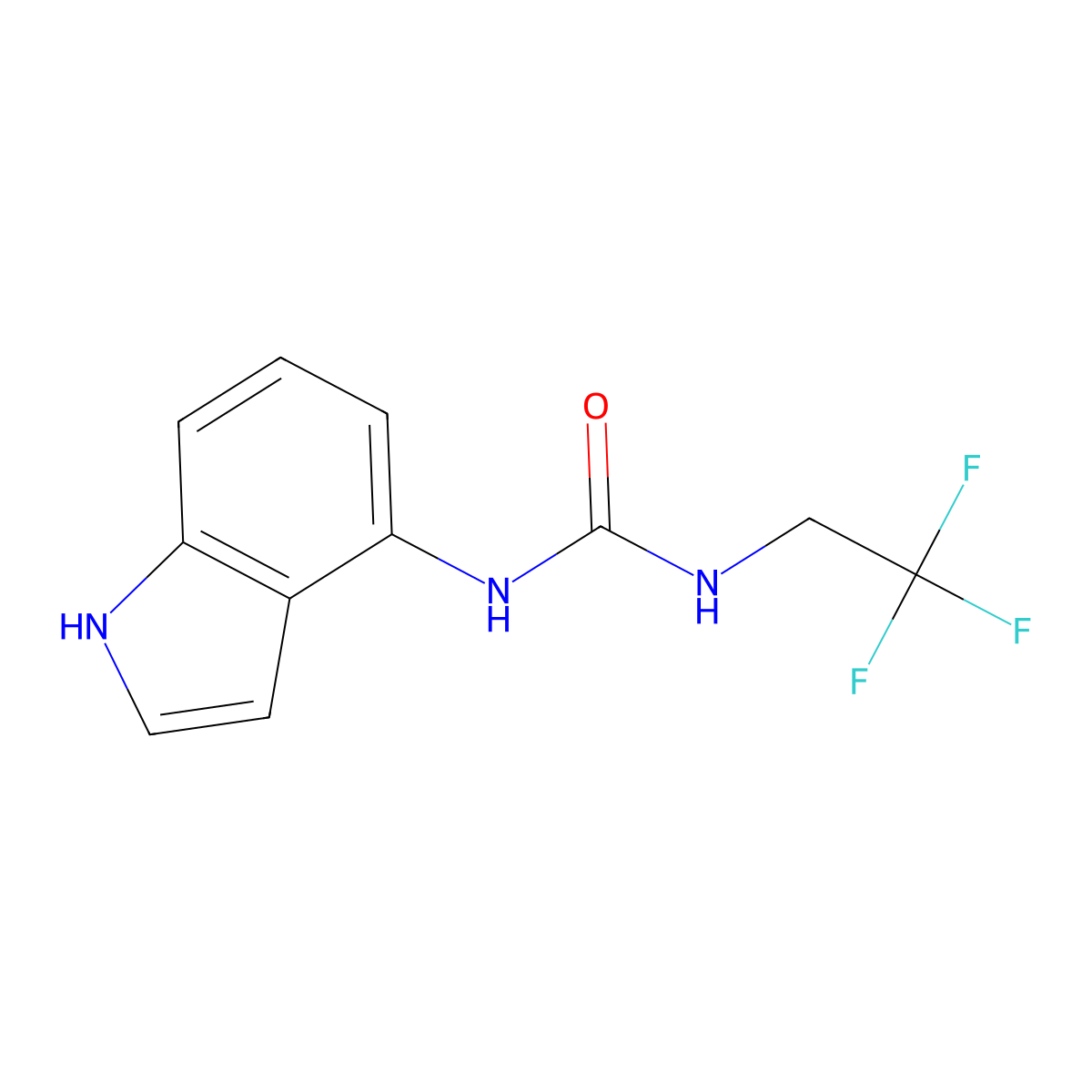 1-(1H-indol-4-yl)-3-(2,2,2-trifluoroethyl)urea molecular structure, CAS 1333547-79-7