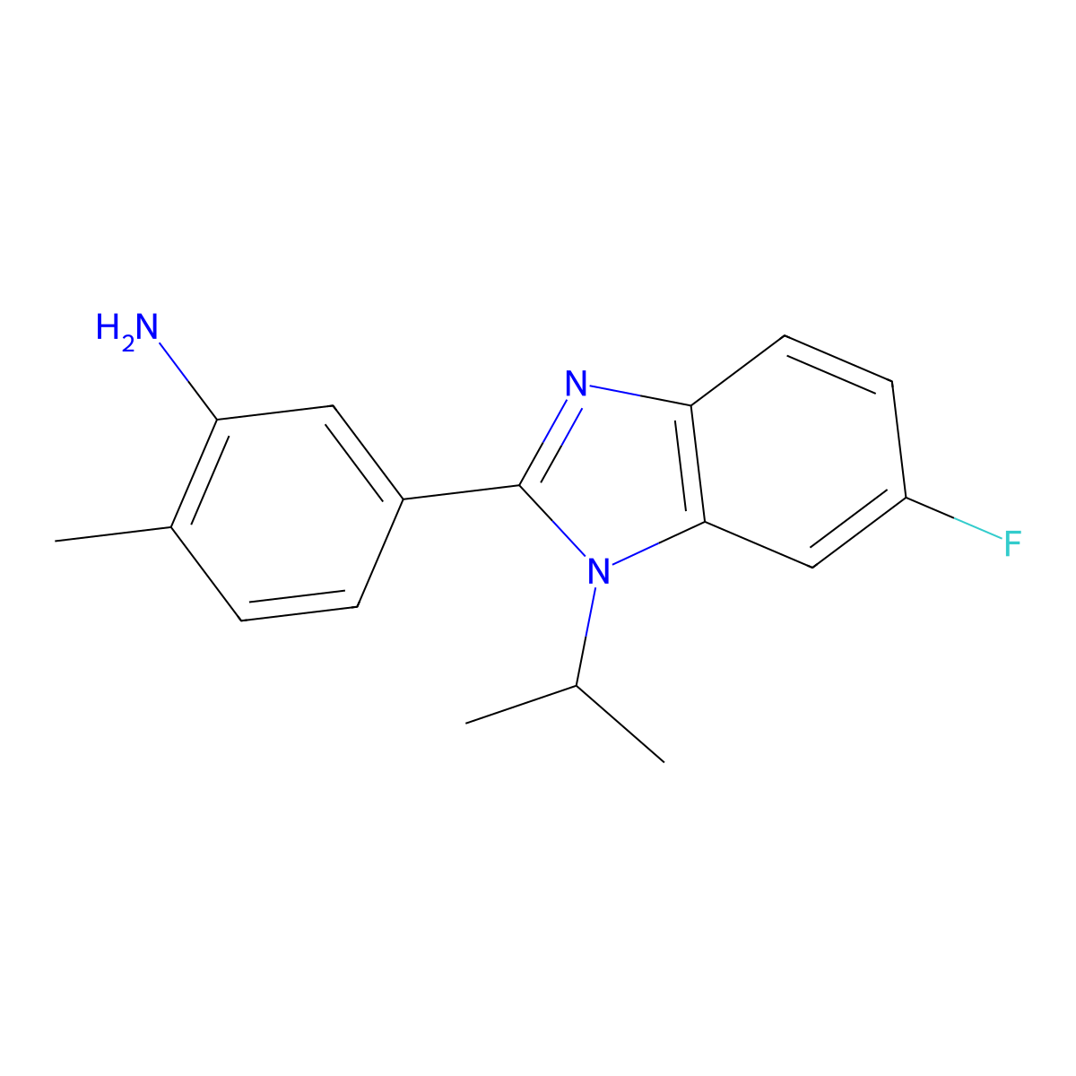 5-[6-fluoro-1-(propan-2-yl)-1H-1,3-benzodiazol-2-yl]-2-methylaniline molecular structure, CAS 1333549-25-9