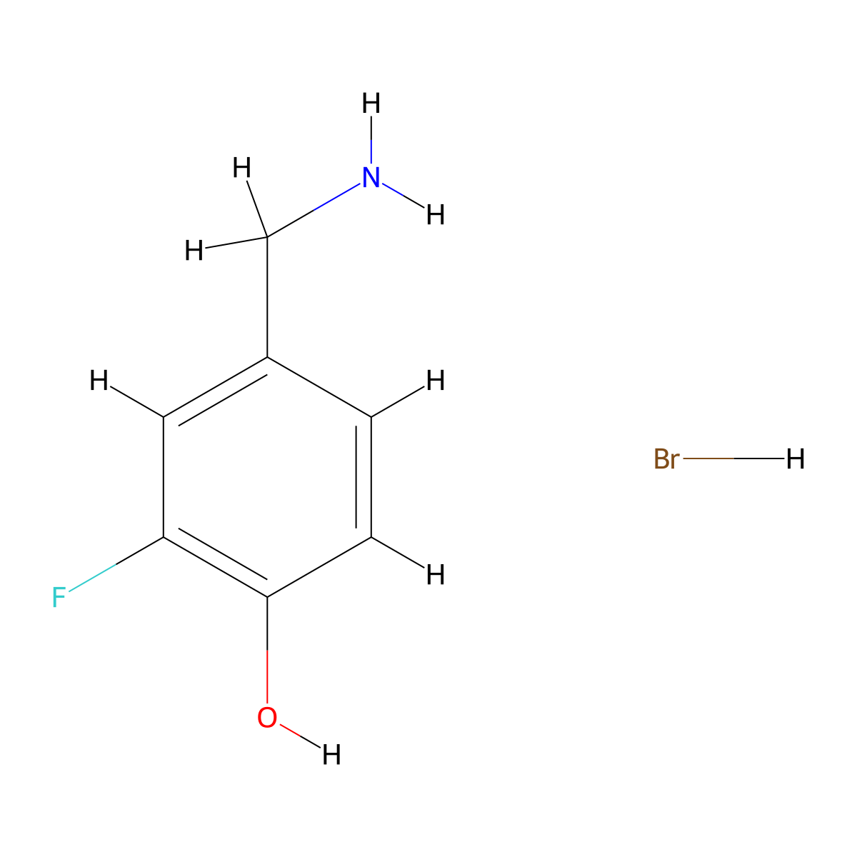 4-(Aminomethyl)-2-fluorophenol hydrobromide molecular structure, CAS 1333560-37-4