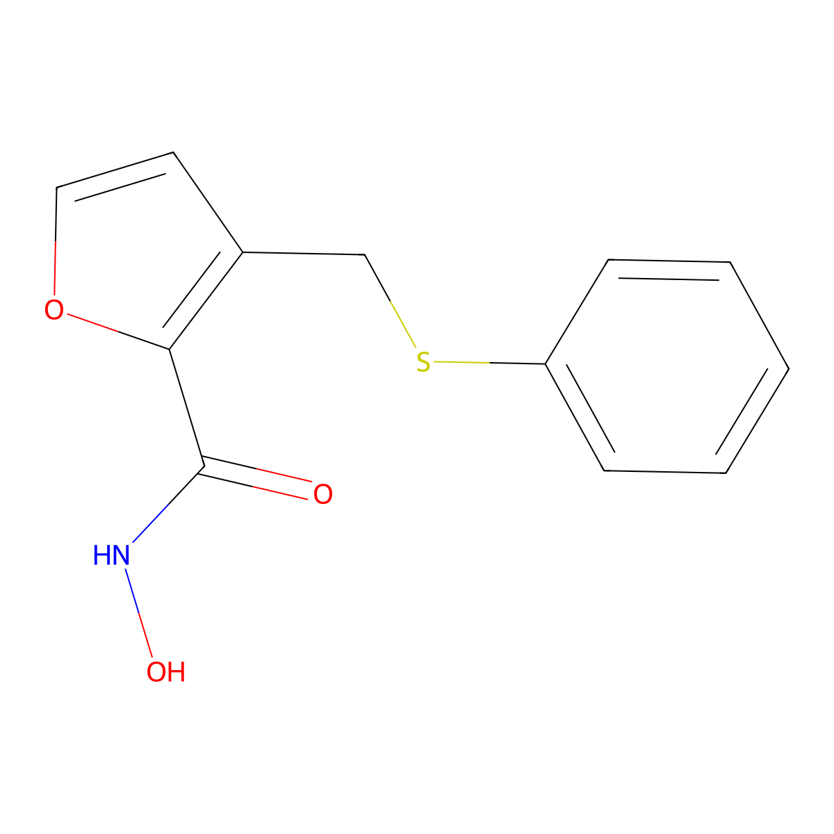 N-hydroxy-3-[(phenylsulfanyl)methyl]furan-2-carboxamide molecular structure, CAS 1333562-96-1
