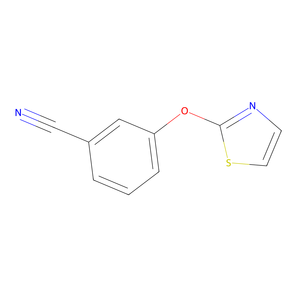 3-(1,3-Thiazol-2-yloxy)benzonitrile molecular structure, CAS 1333566-74-7