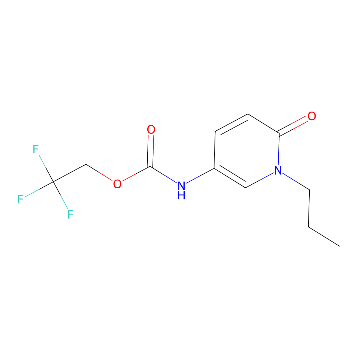 2,2,2-trifluoroethyl N-(6-oxo-1-propyl-1,6-dihydropyridin-3-yl)carbamate molecular structure, CAS 1333569-97-3