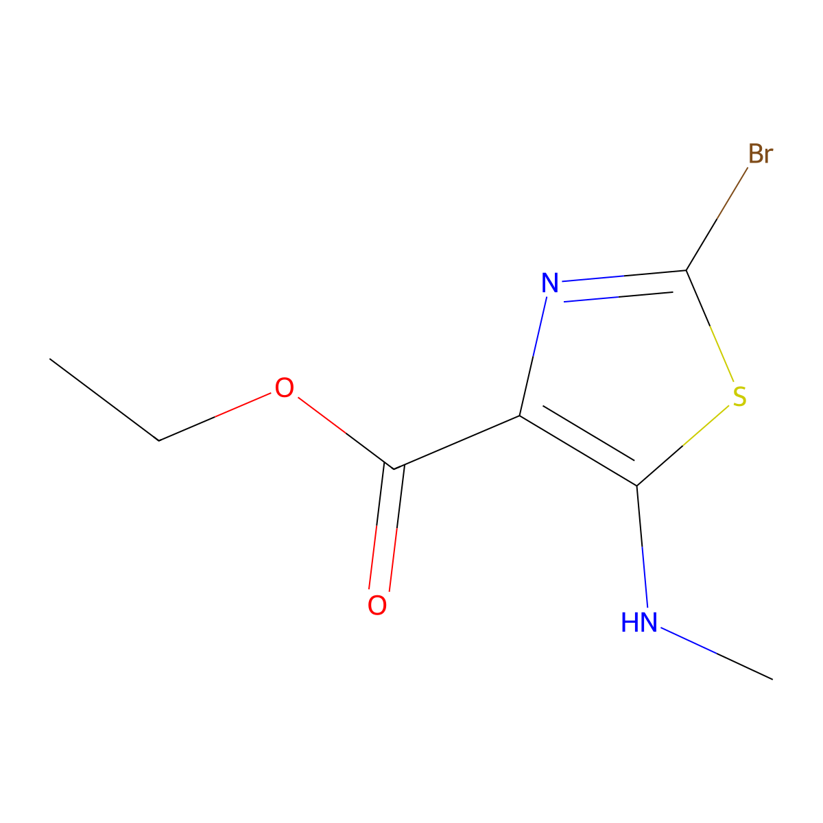 Ethyl 2-bromo-5-(methylamino)-1,3-thiazole-4-carboxylate molecular structure, CAS 1333571-03-1