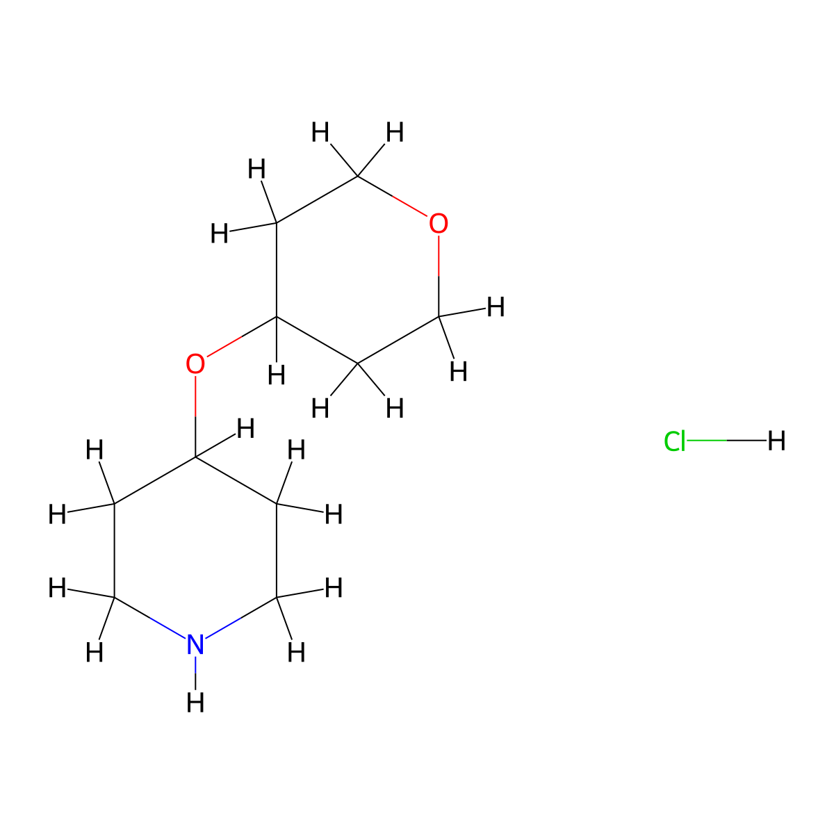 4-(Oxan-4-yloxy)piperidine hydrochloride molecular structure, CAS 1333571-22-4