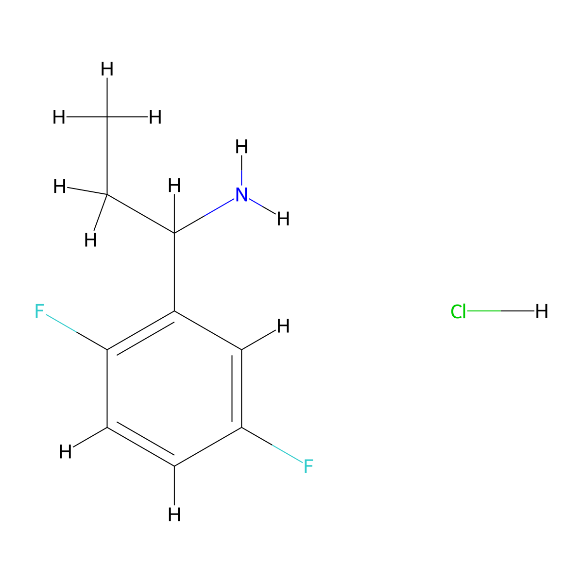 1-(2,5-Difluorophenyl)propan-1-amine hydrochloride molecular structure, CAS 1333577-52-8