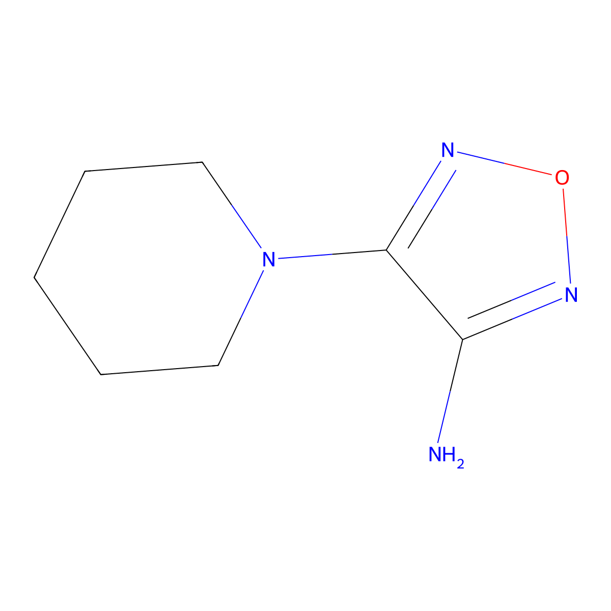 4-Piperidin-1-yl-furazan-3-ylamine molecular structure, CAS 133359-76-9