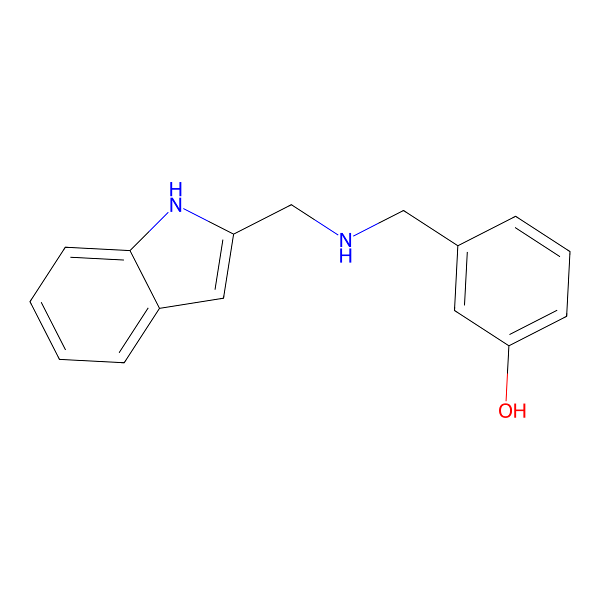 3-([[(1H-Indol-2-yl)methyl]amino]methyl)phenol molecular structure, CAS 1333618-41-9