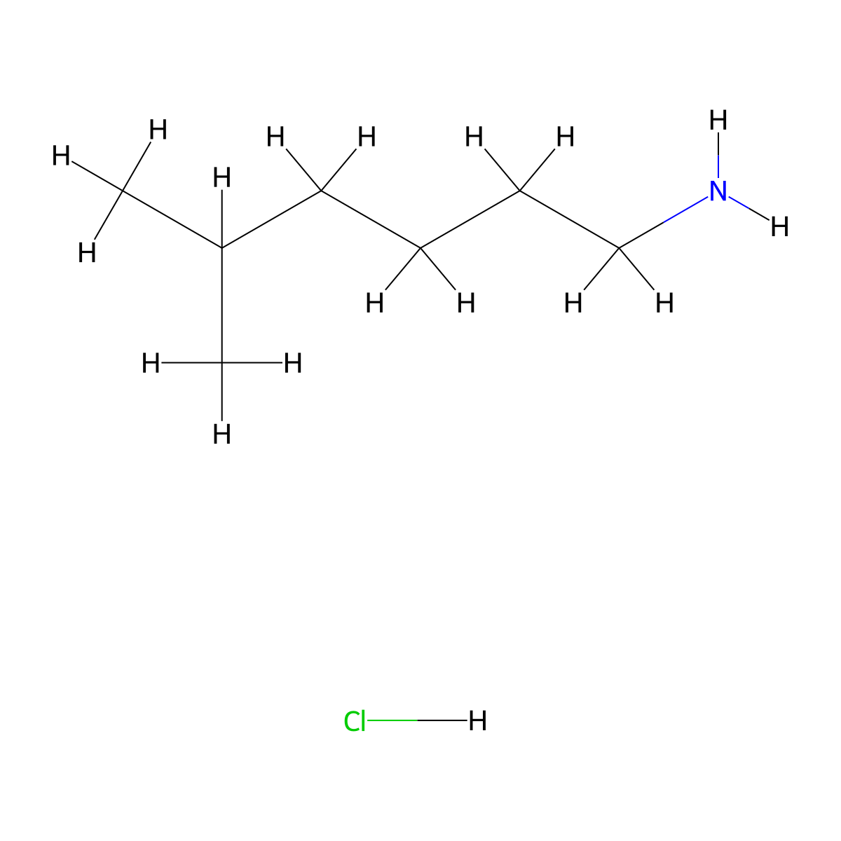 5-Methylhexan-1-amine hydrochloride molecular structure, CAS 1333628-05-9