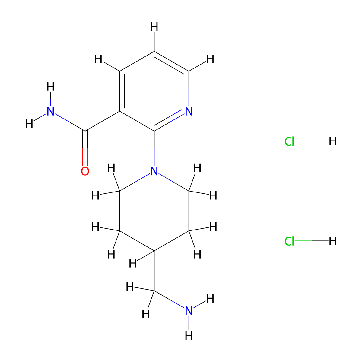 2-[4-(Aminomethyl)piperidin-1-yl]pyridine-3-carboxamide dihydrochloride molecular structure, CAS 1333641-79-4