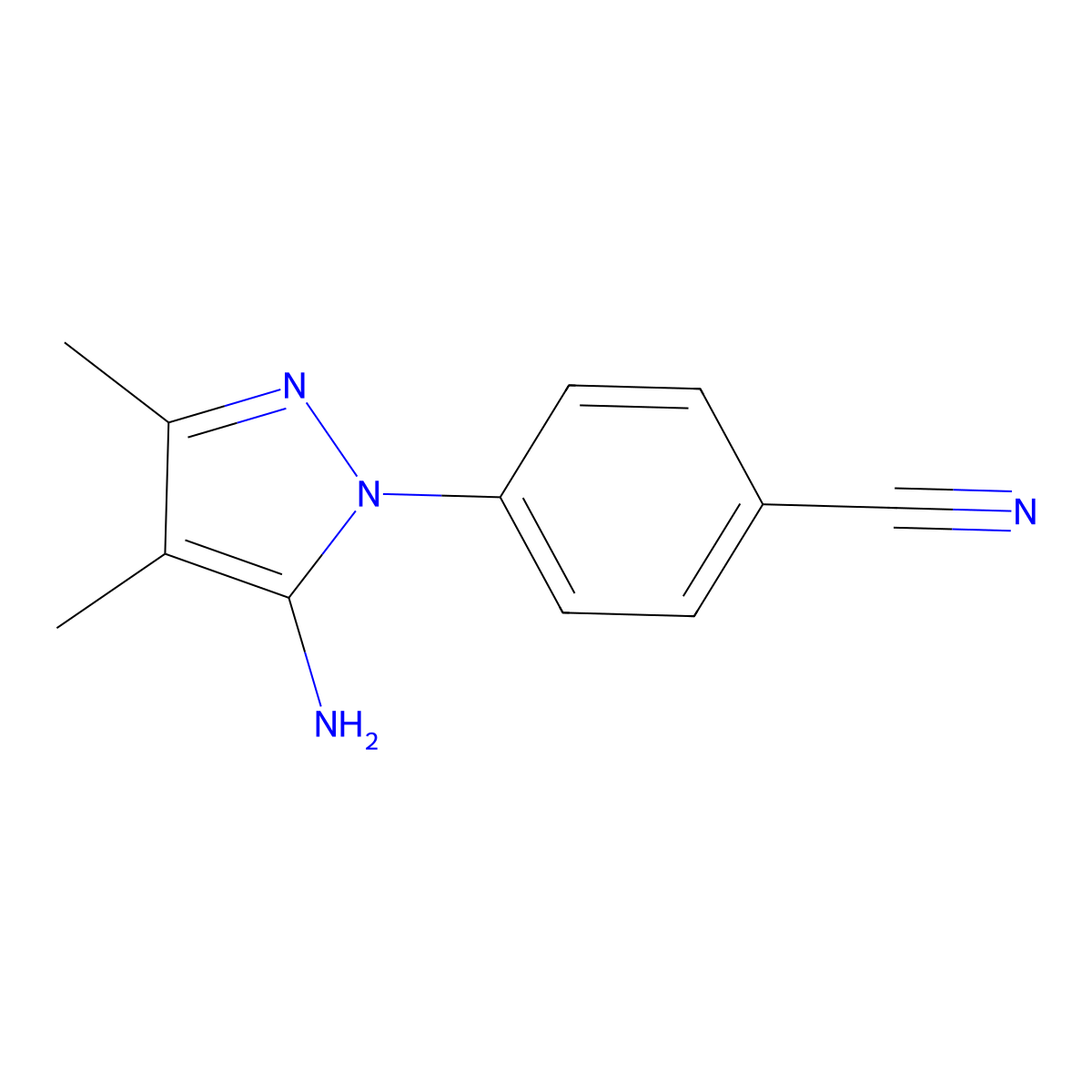 4-(5-imino-3,4-dimethyl-2,5-dihydro-1H-pyrazol-1-yl)benzonitrile molecular structure, CAS 1333648-15-9