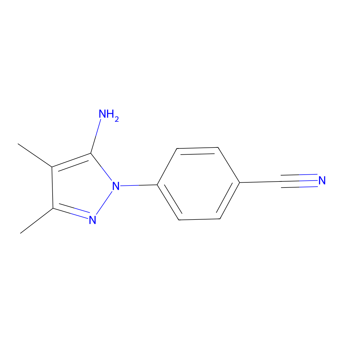 4-(5-imino-3,4-dimethyl-2,5-dihydro-1H-pyrazol-1-yl)benzonitrile molecular structure, CAS 1333648-15-9